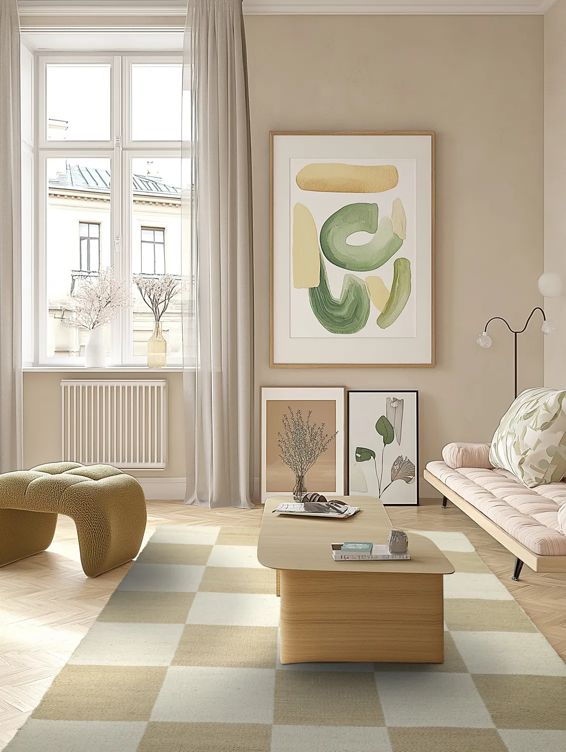 Ullteppe - Scacco (hvit/beige)
