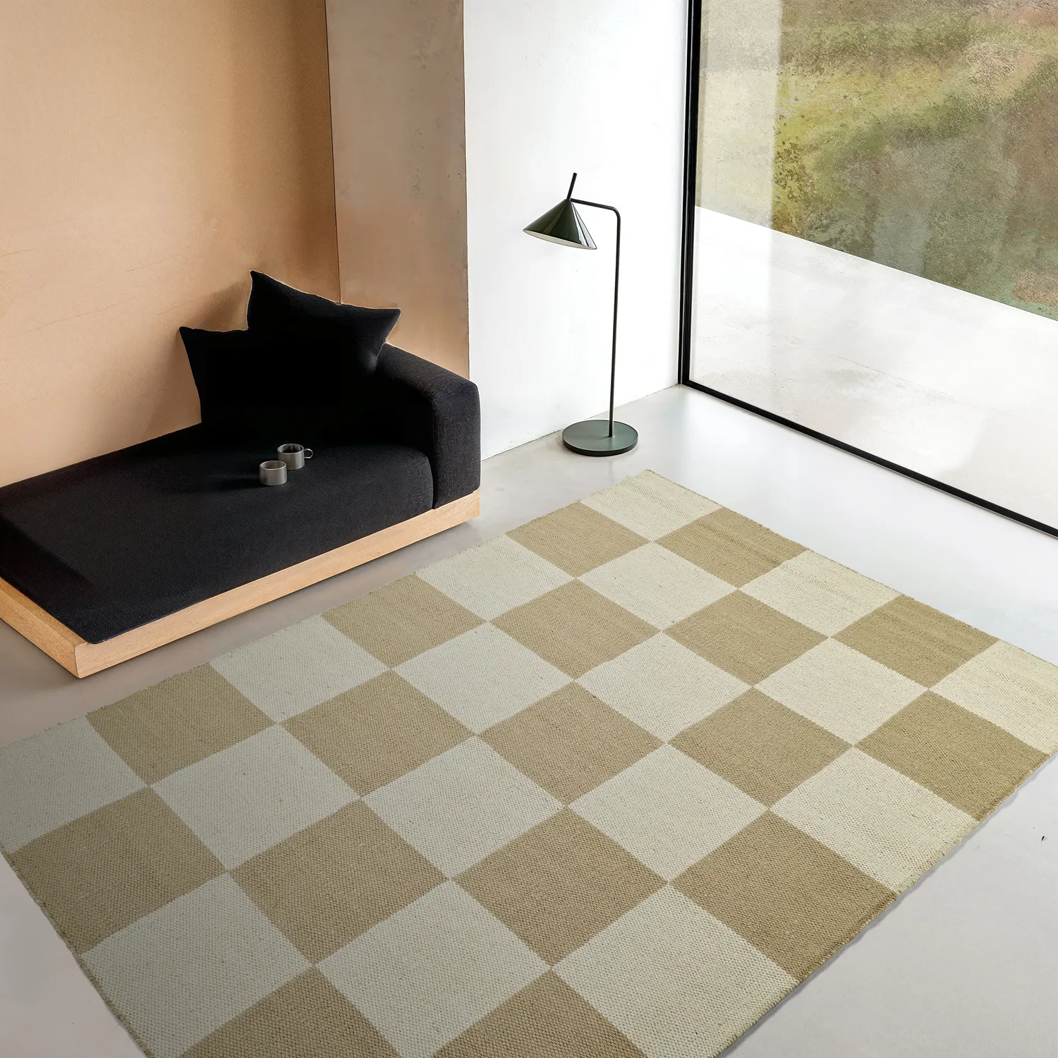 Ullteppe - Scacco (hvit/beige)