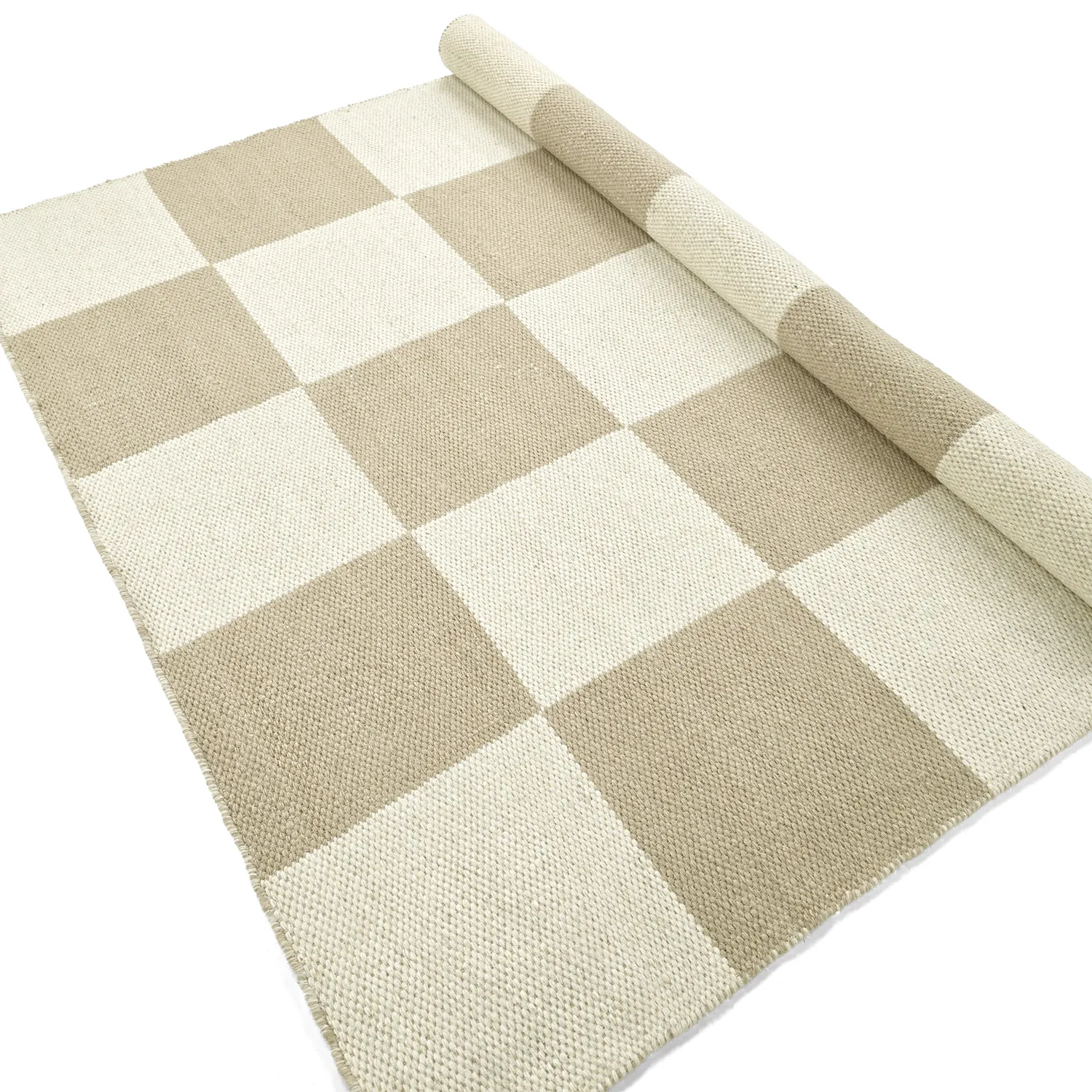 Ullteppe - Scacco (hvit/beige)
