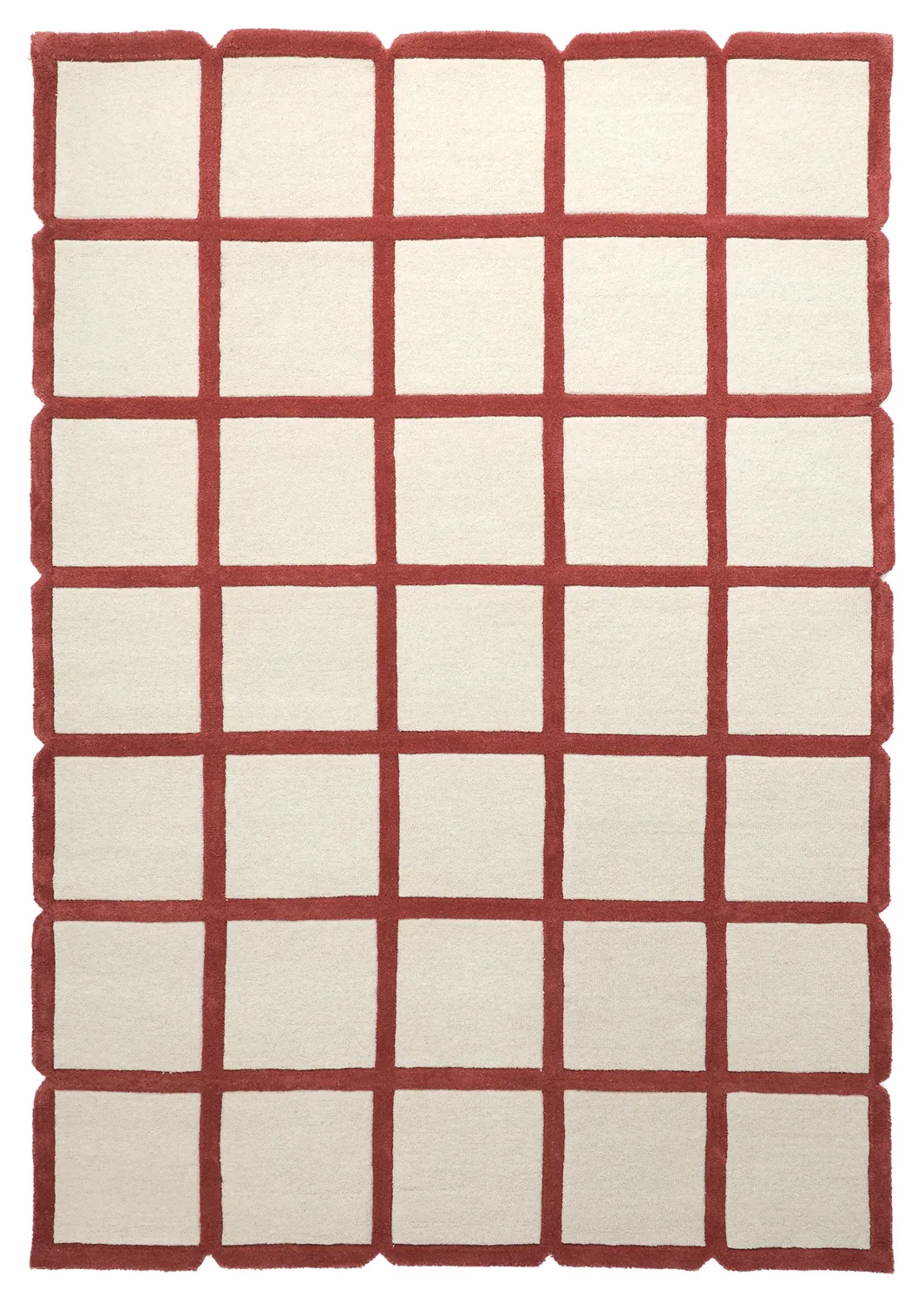 Ullteppe - Syl Hand Tufted Wool Premium (rød/hvit)