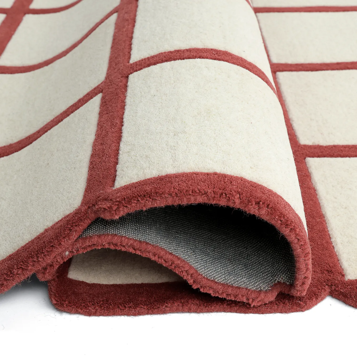 Ullteppe - Syl Hand Tufted Wool Premium (rød/hvit)