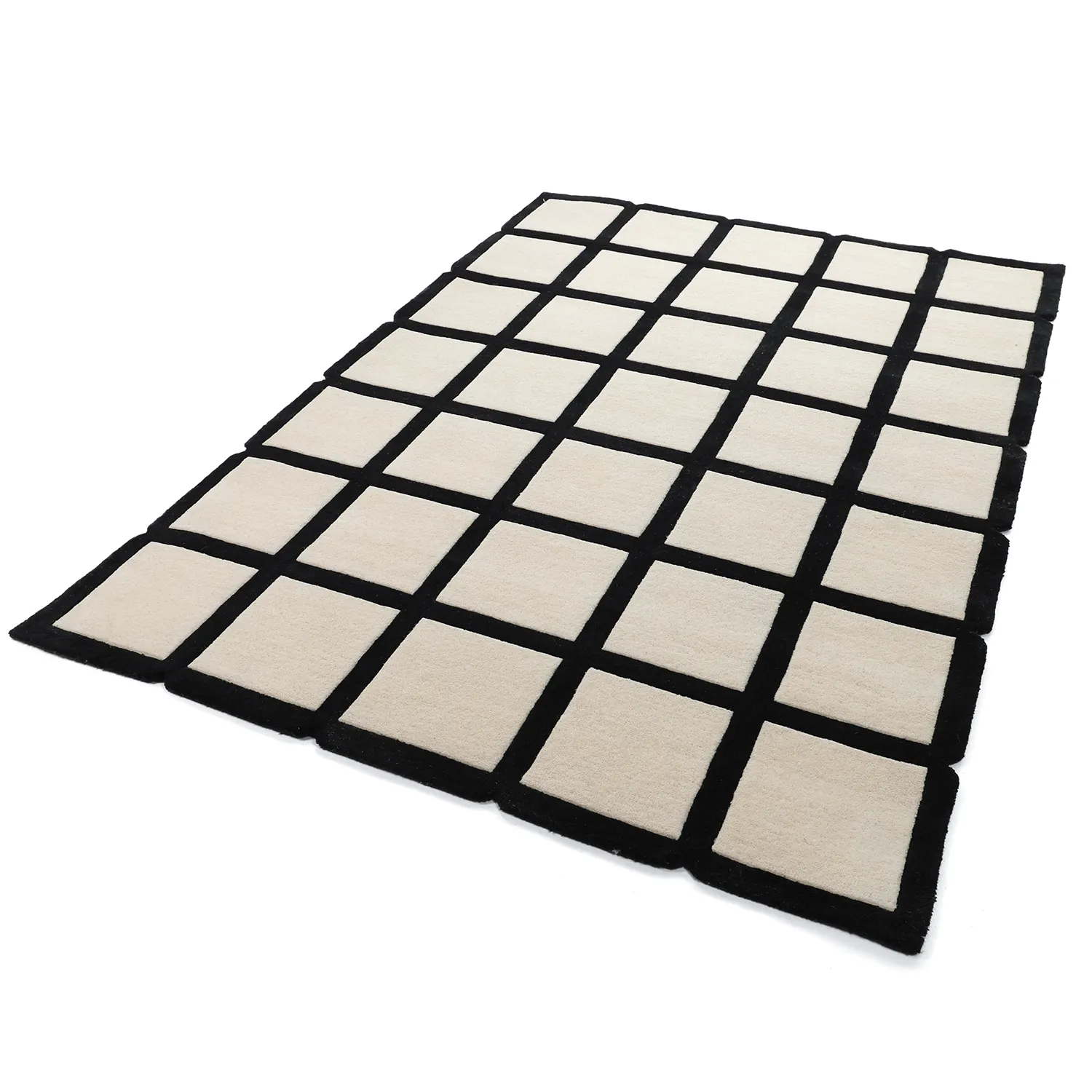 Ullteppe - Syl Hand Tufted Wool Premium (svart/hvitt)