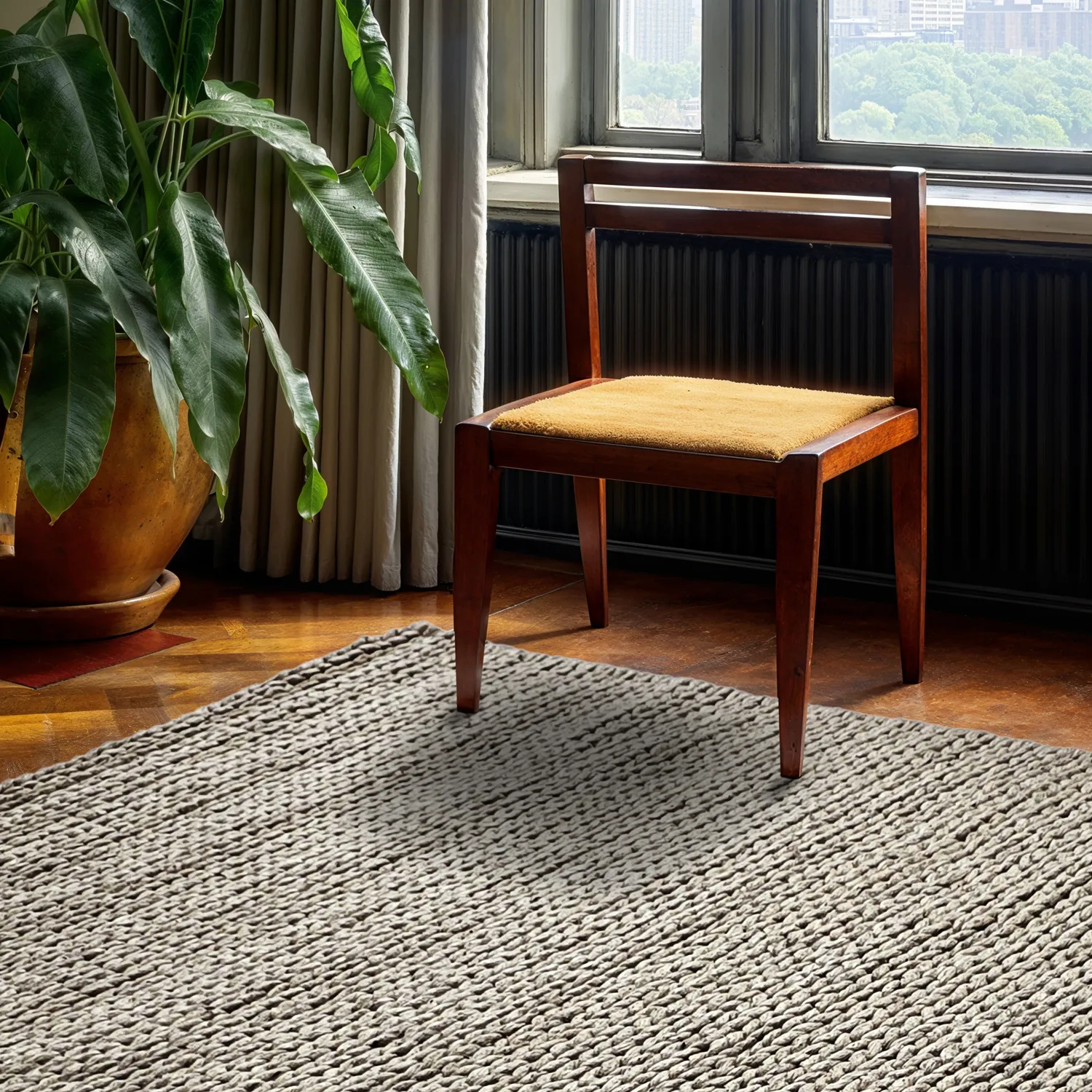 Ullteppe - Talvia Braided Wool (grå)
