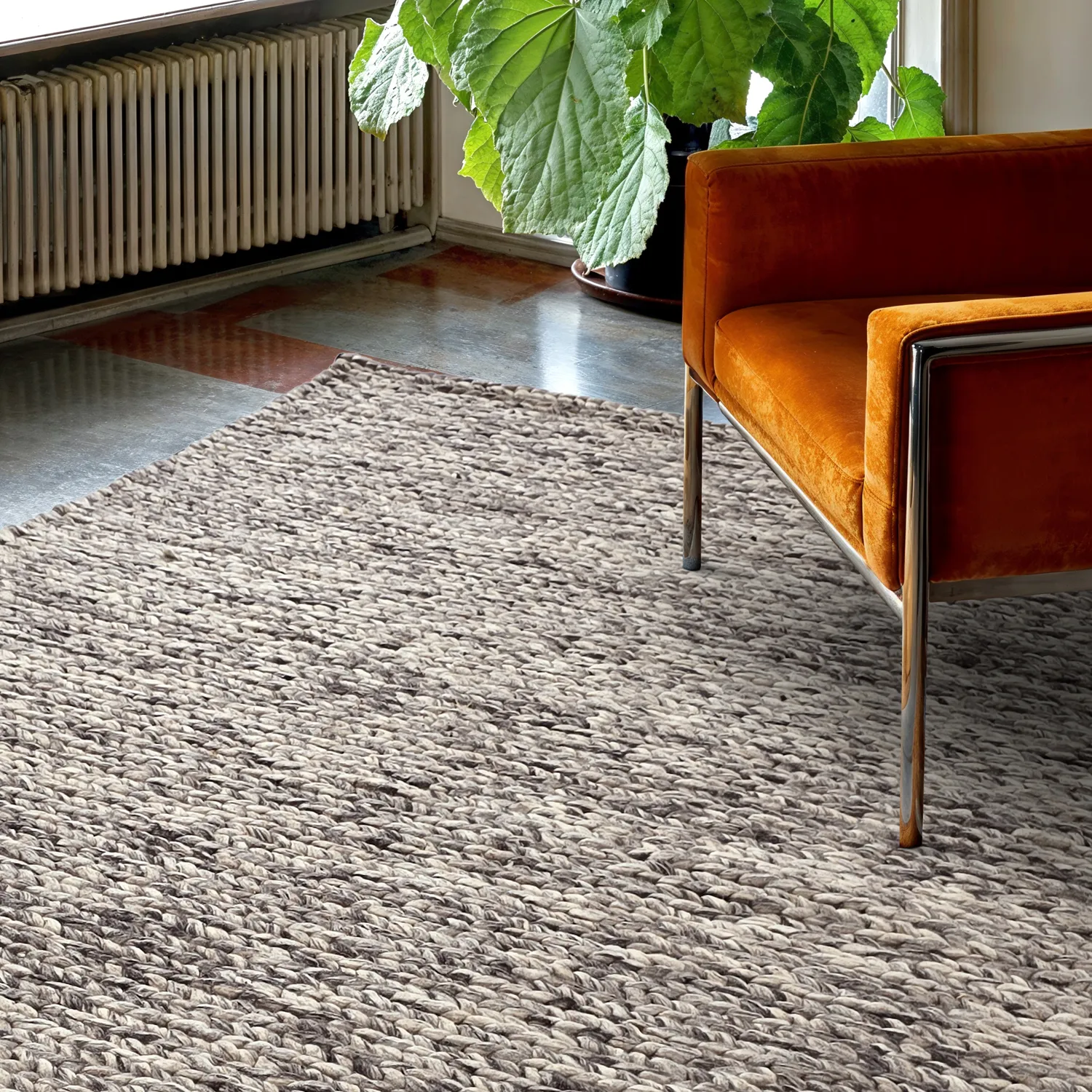 Ullteppe - Talvia Braided Wool (mørkegrå)