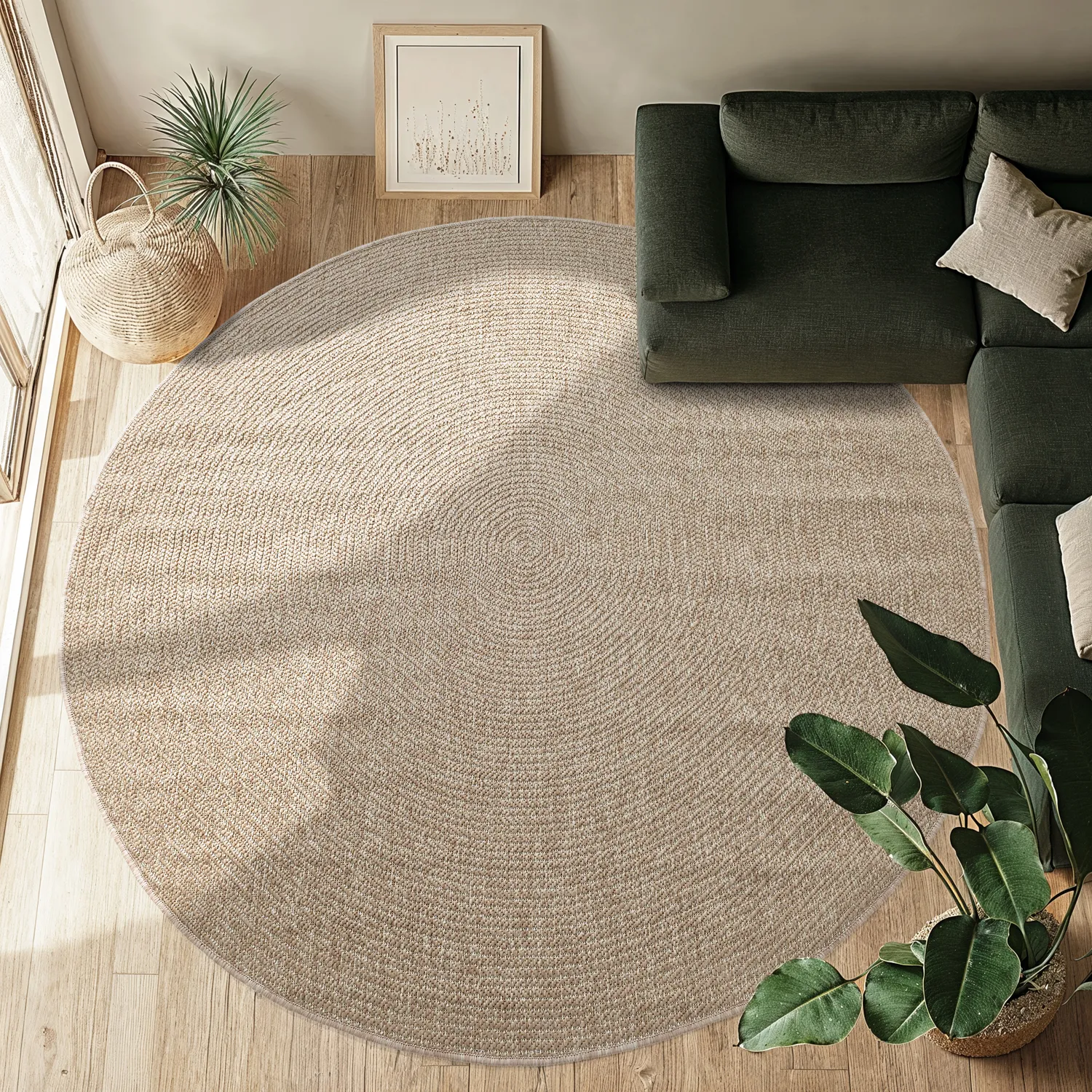 Rundt teppe - Indoor/Outdoor Arlo (beige)