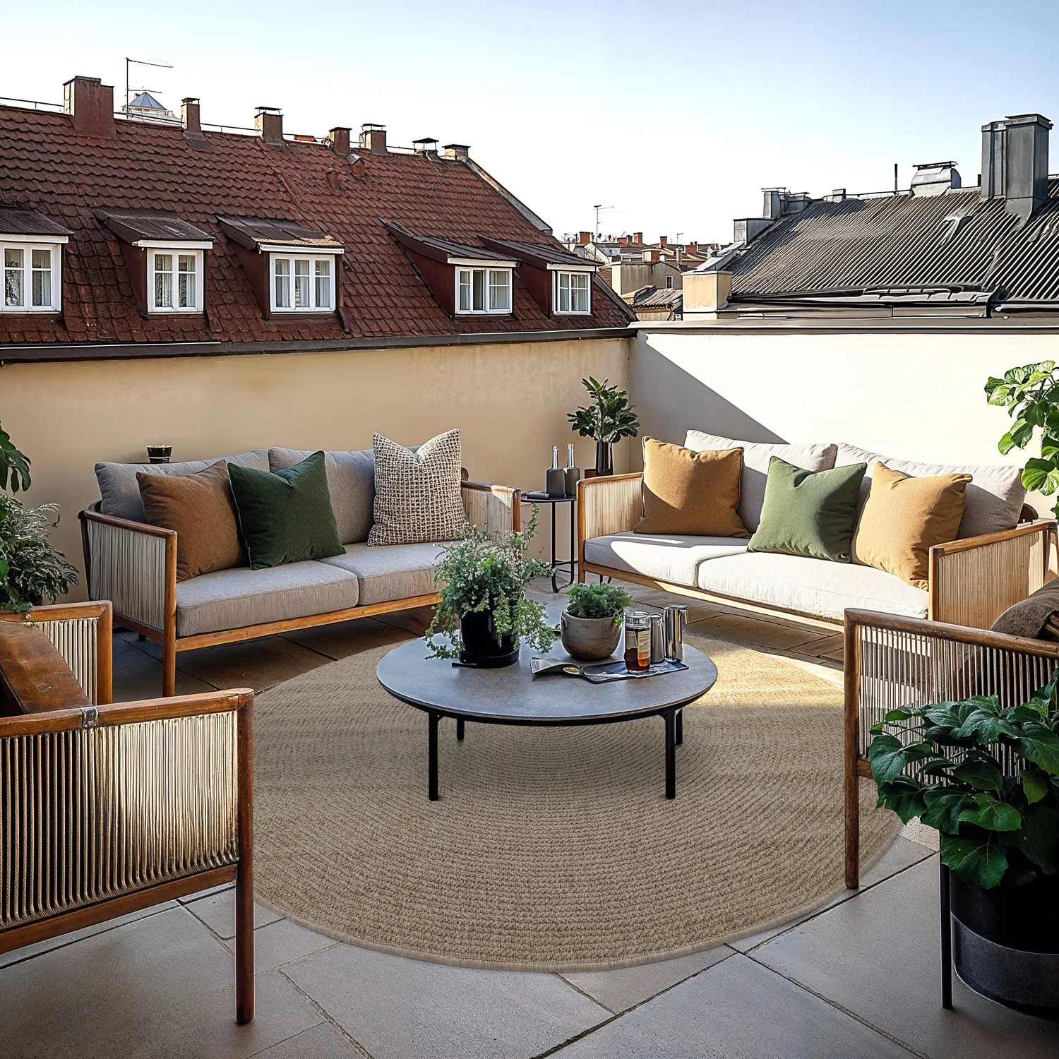 Rundt teppe - Indoor/Outdoor Arlo (beige)