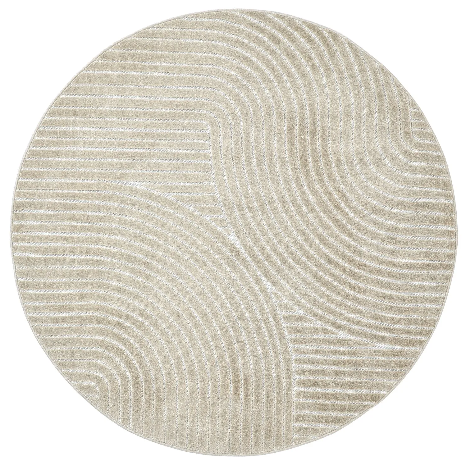 Rundt teppe - Indoor/Outdoor Devon (beige)