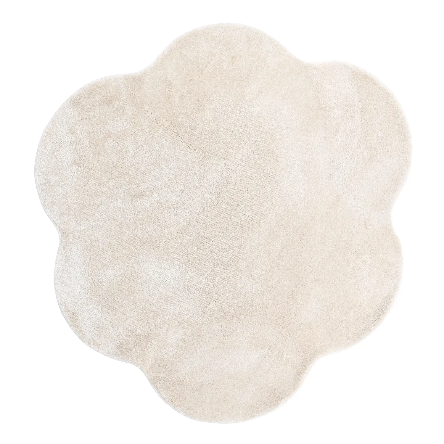 Rundt Bølgete Teppe - Aranga Super Soft Fur (beige)