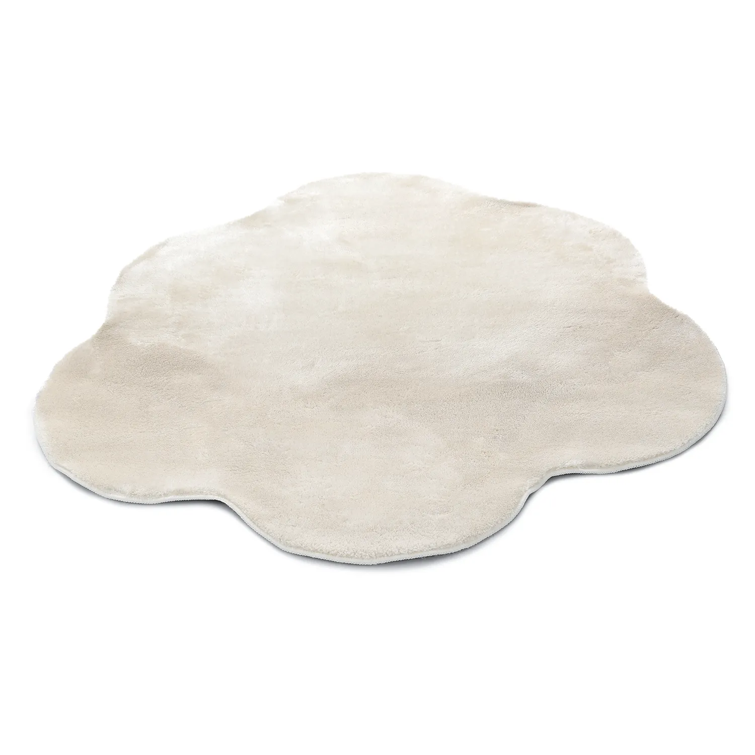 Rundt Bølgete Teppe - Aranga Super Soft Fur (beige)