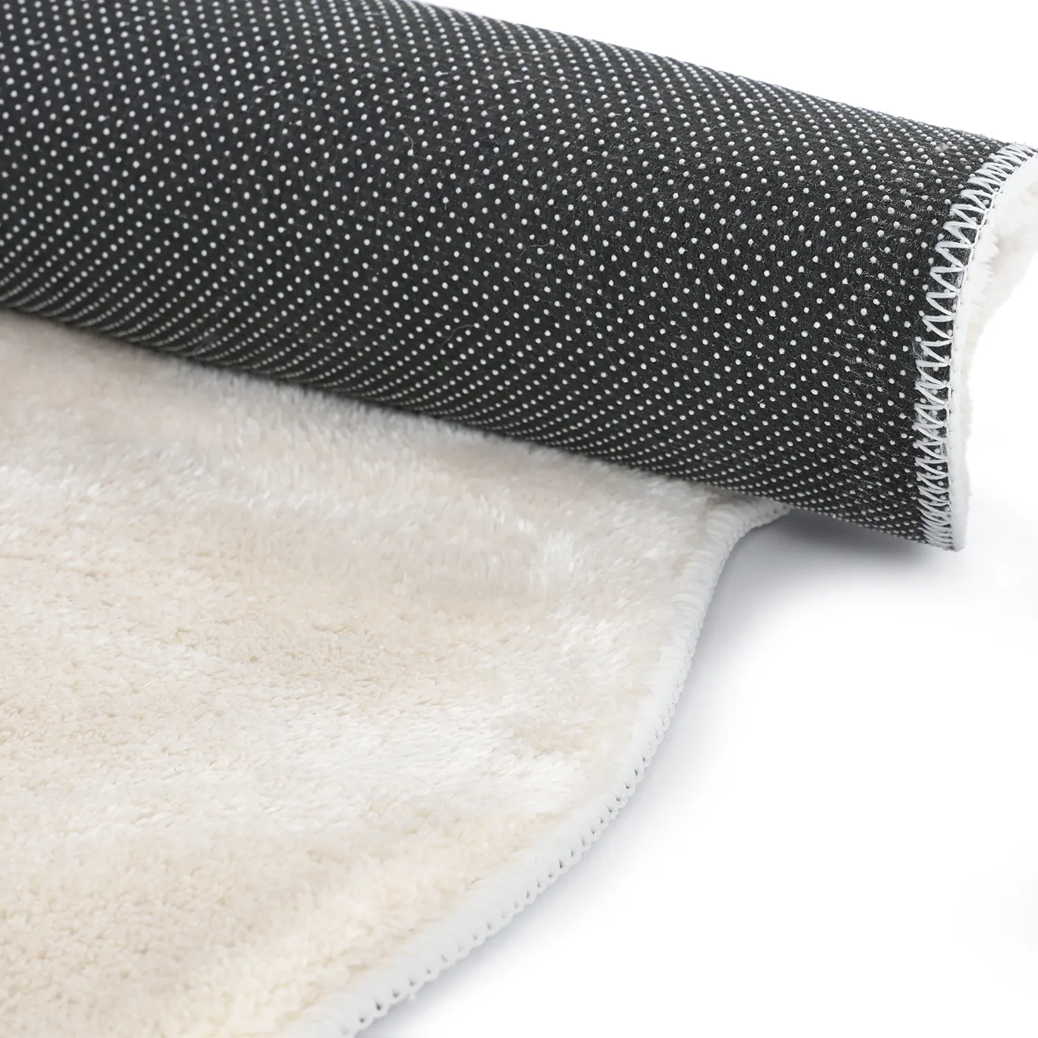 Rundt Bølgete Teppe - Aranga Super Soft Fur (beige)