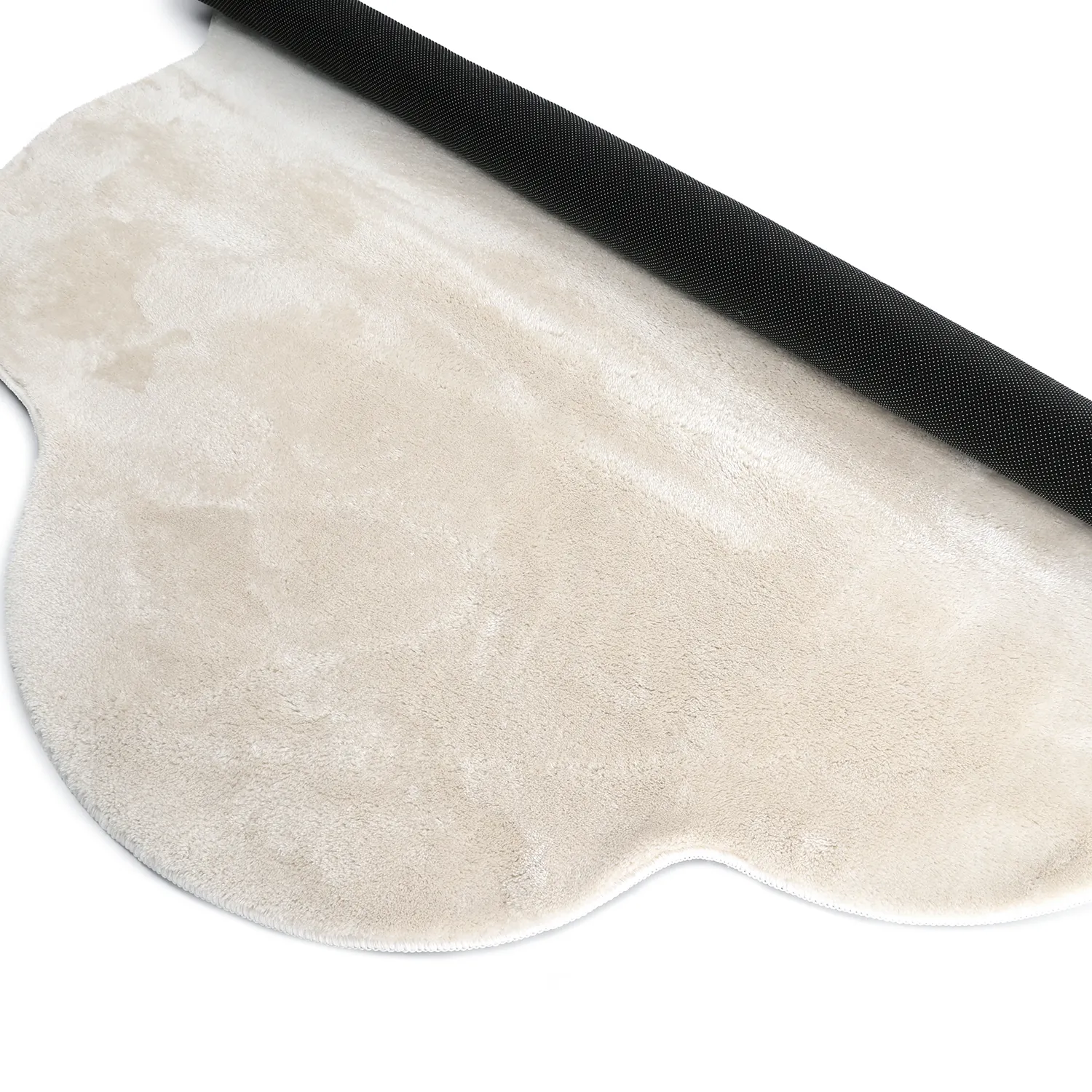 Rundt Bølgete Teppe - Aranga Super Soft Fur (beige)