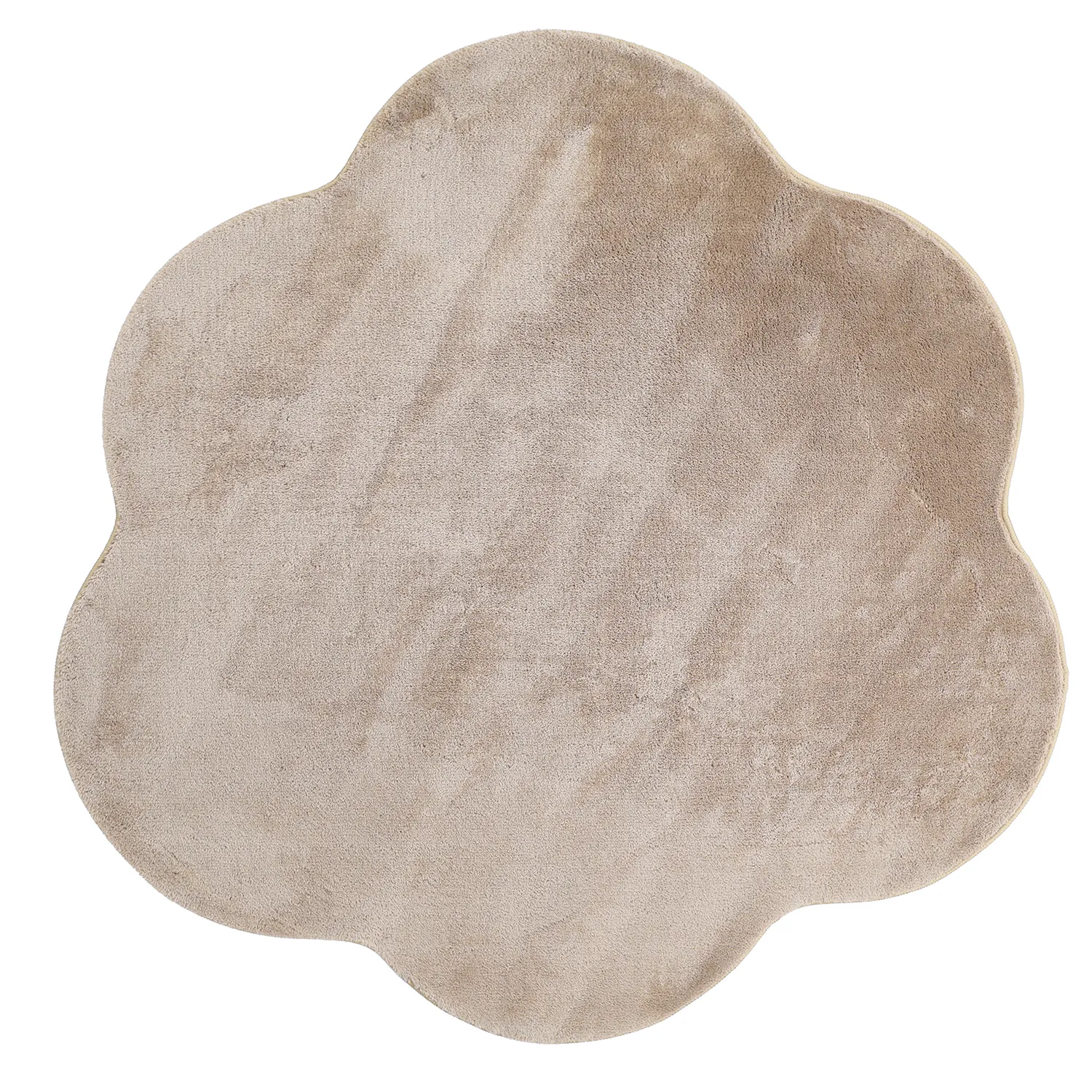 Rundt Bølgete Teppe - Aranga Super Soft Fur (brun)