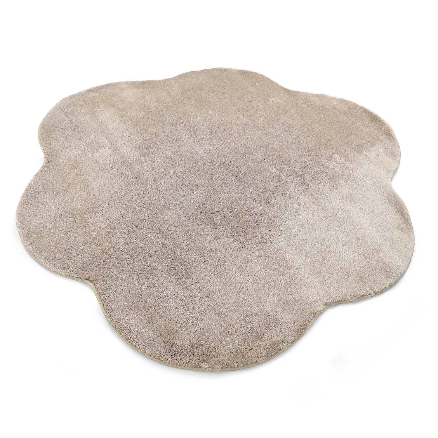 Rundt Bølgete Teppe - Aranga Super Soft Fur (brun)