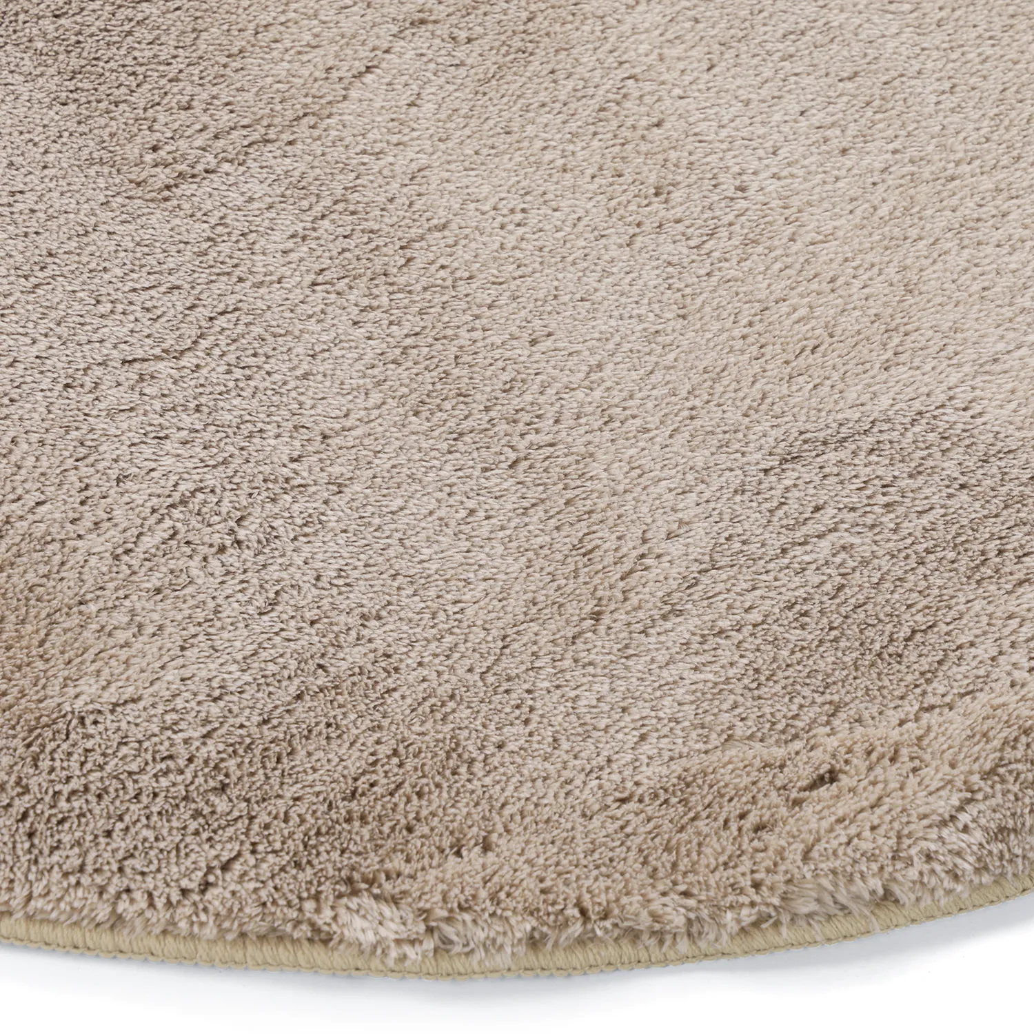 Rundt Bølgete Teppe - Aranga Super Soft Fur (brun)