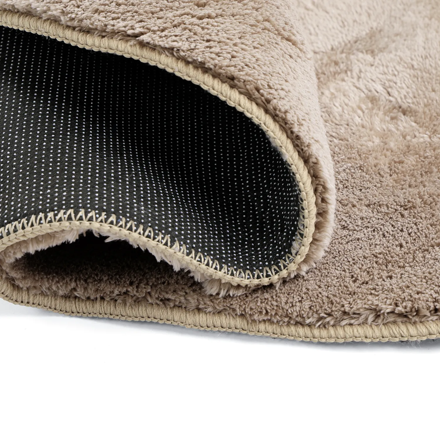 Rundt Bølgete Teppe - Aranga Super Soft Fur (brun)