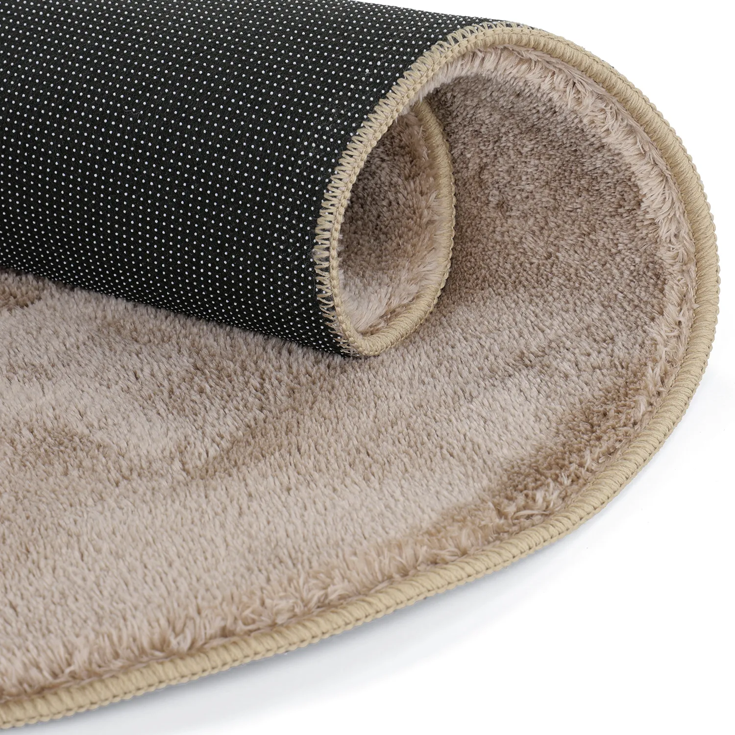 Rundt Bølgete Teppe - Aranga Super Soft Fur (brun)