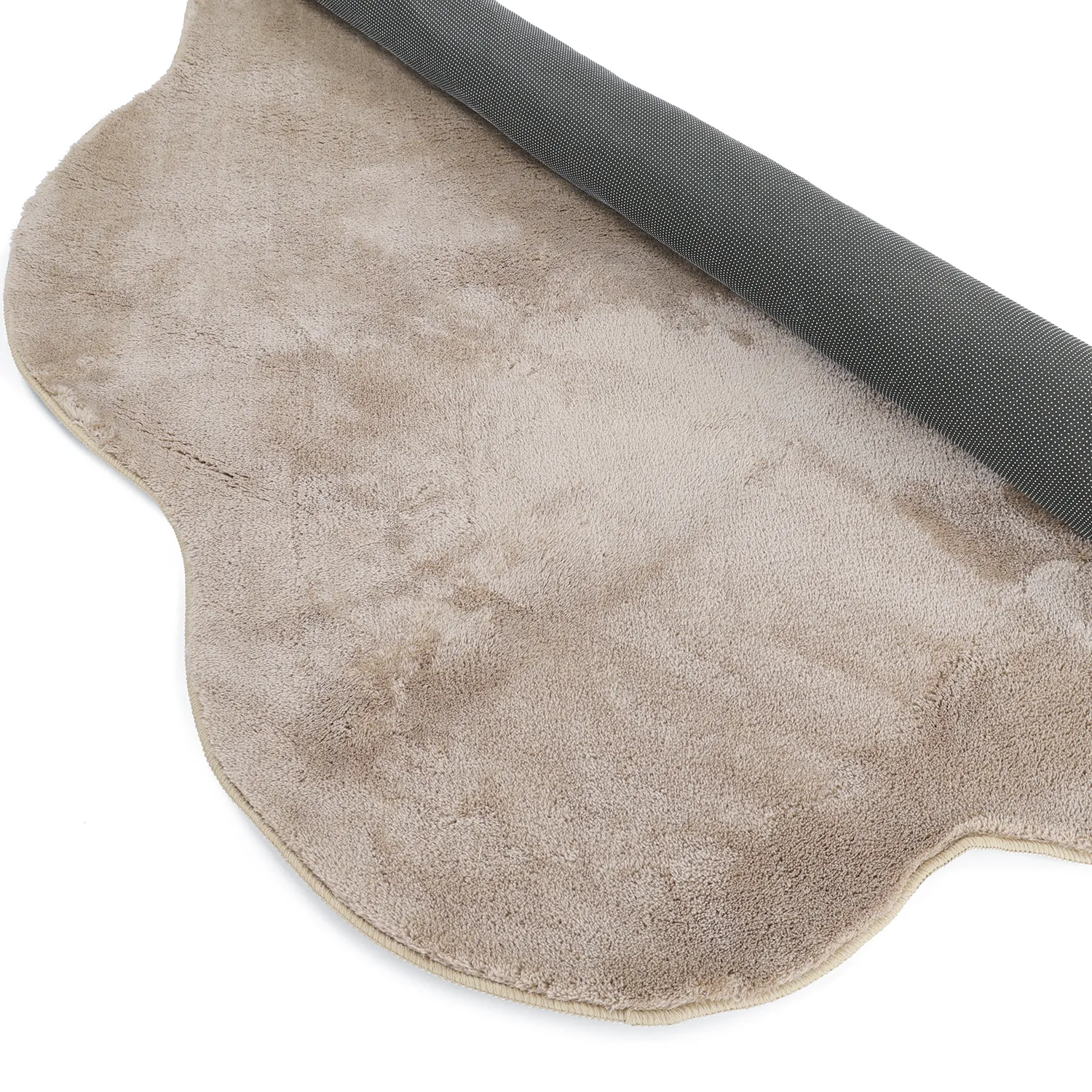 Rundt Bølgete Teppe - Aranga Super Soft Fur (brun)