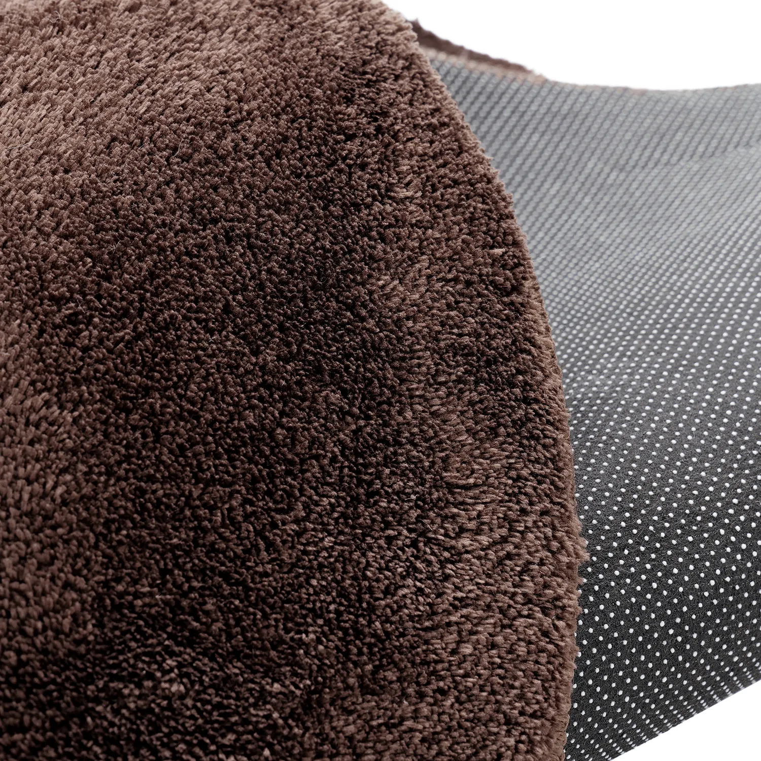 Rundt Bølgete Teppe - Aranga Super Soft Fur (mørk brun)