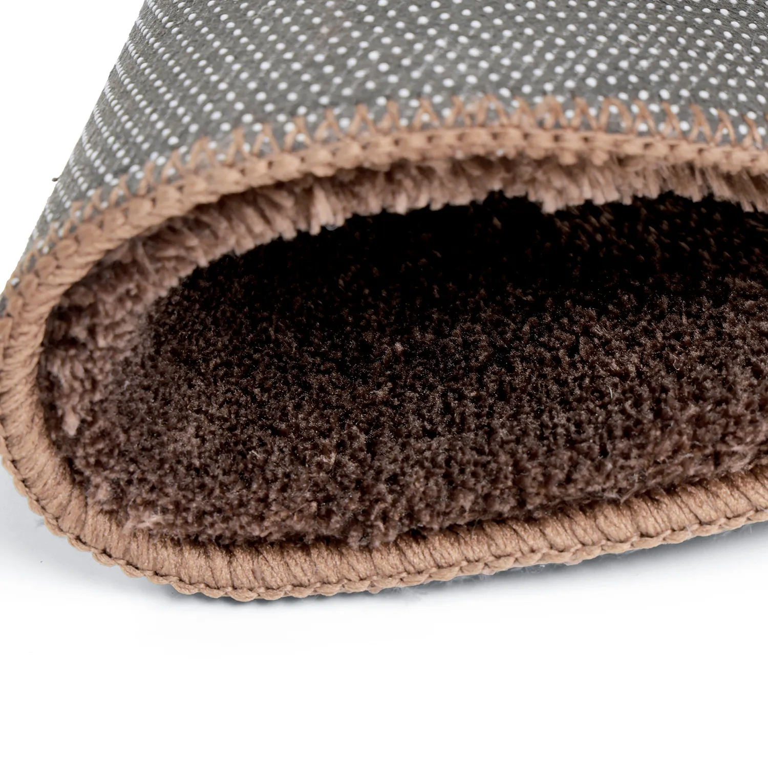 Rundt Bølgete Teppe - Aranga Super Soft Fur (mørk brun)