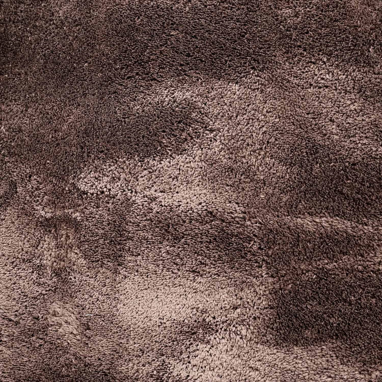 Rundt Bølgete Teppe - Aranga Super Soft Fur (mørk brun)