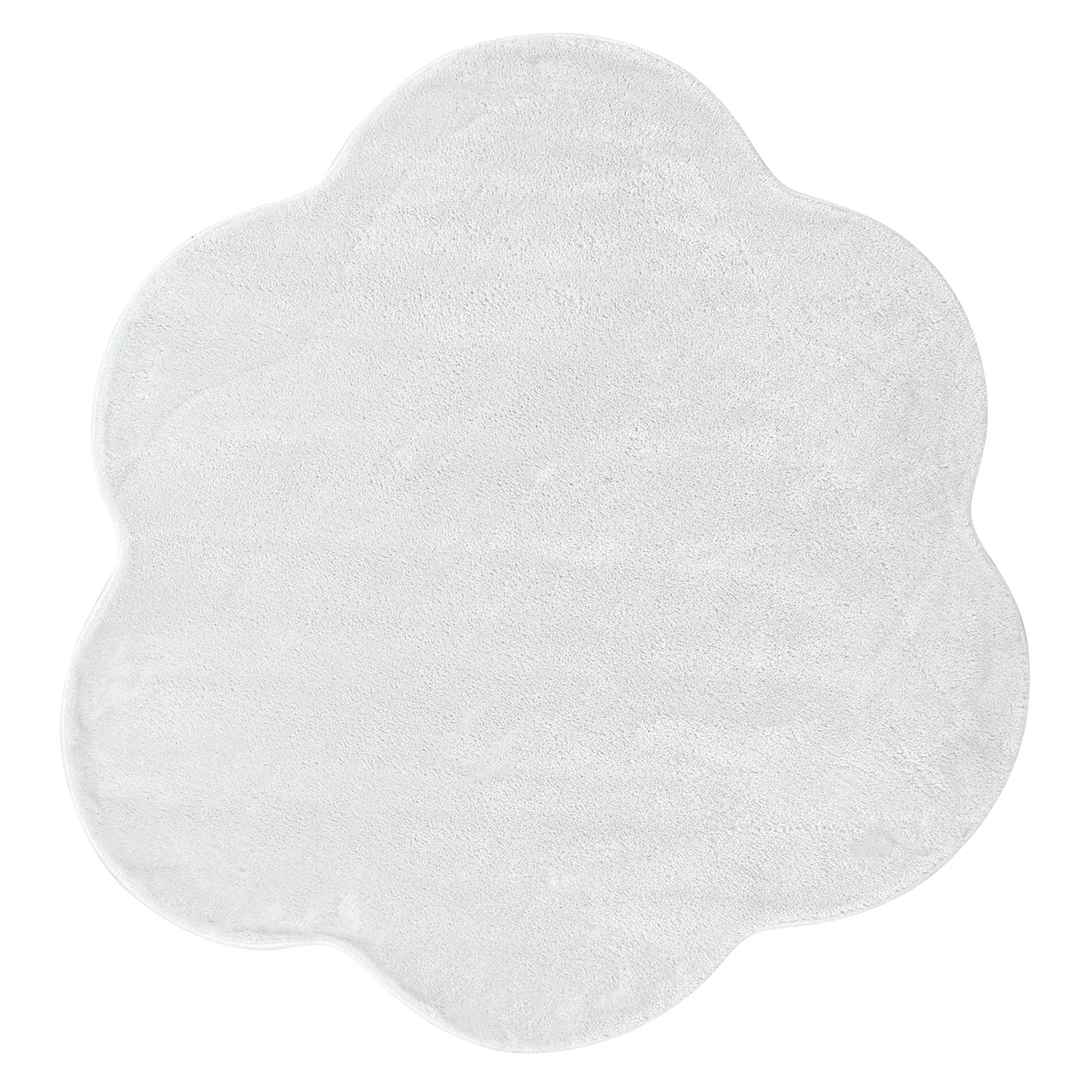 Rundt Bølgete Teppe - Aranga Super Soft Fur (hvit)