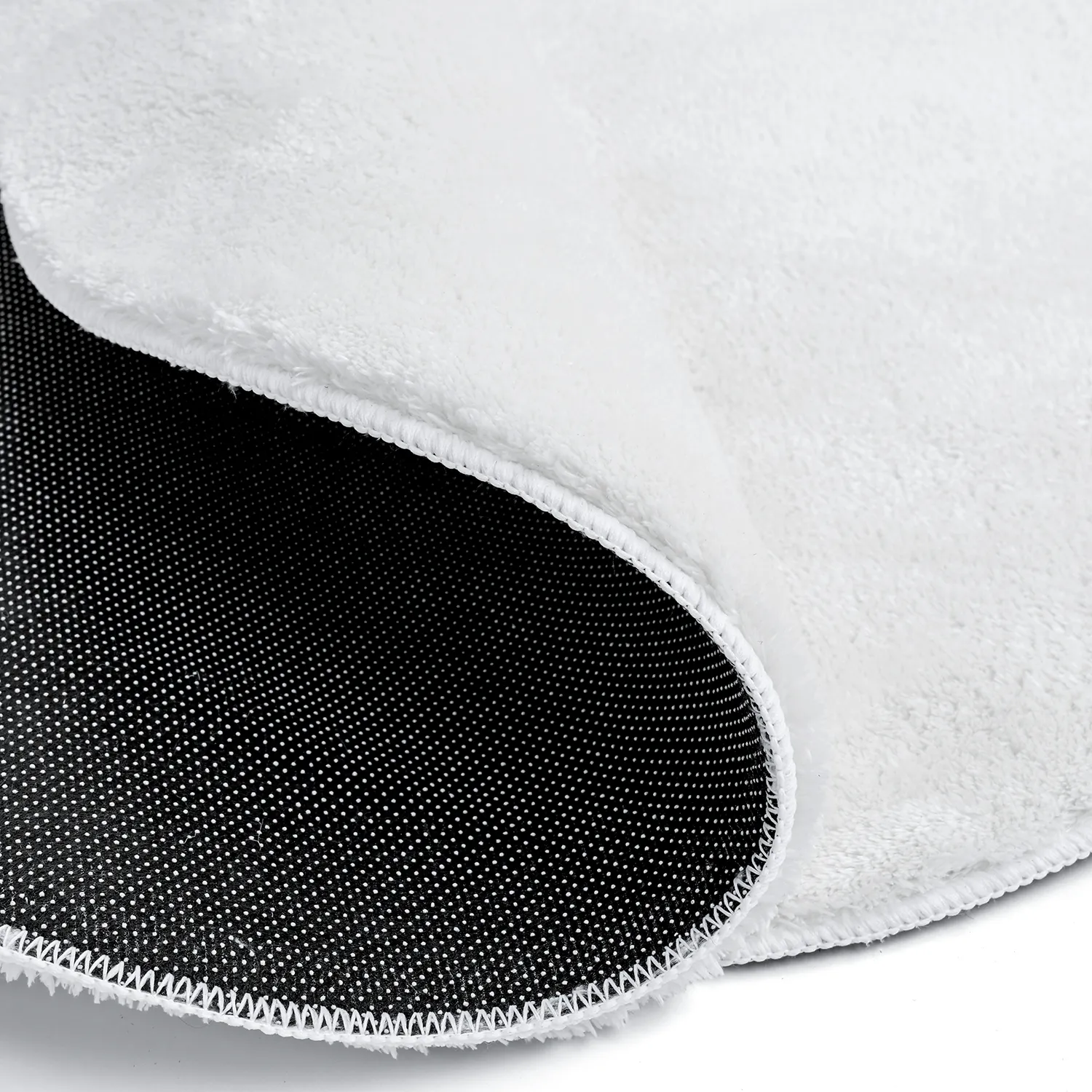 Rundt Bølgete Teppe - Aranga Super Soft Fur (hvit)