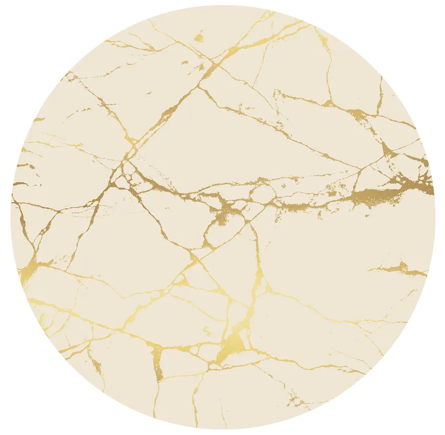 Rundt teppe - Vieste (beige/gull)