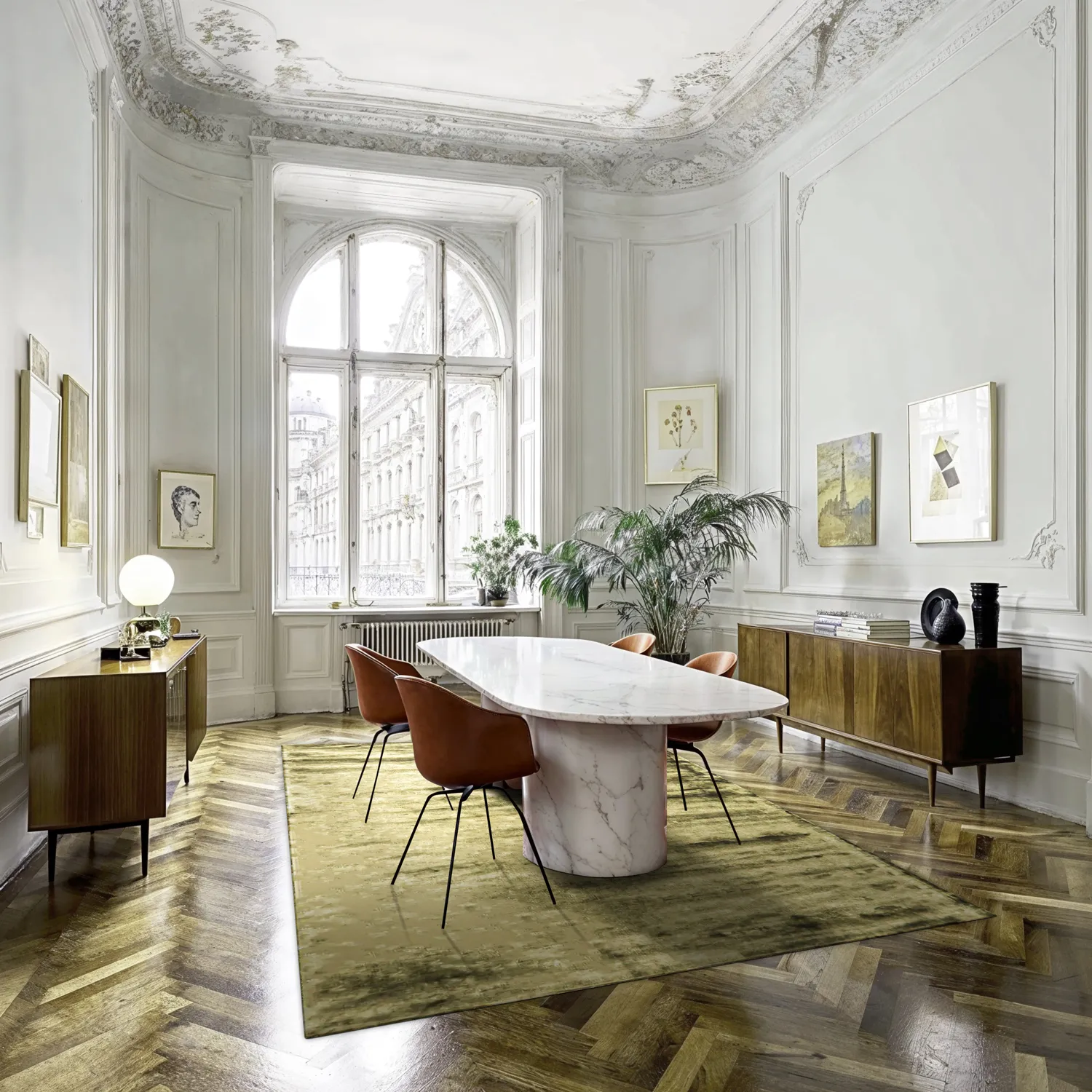 Viskoseteppe - Jodhpur Special Luxury Edition (olivengrønn)