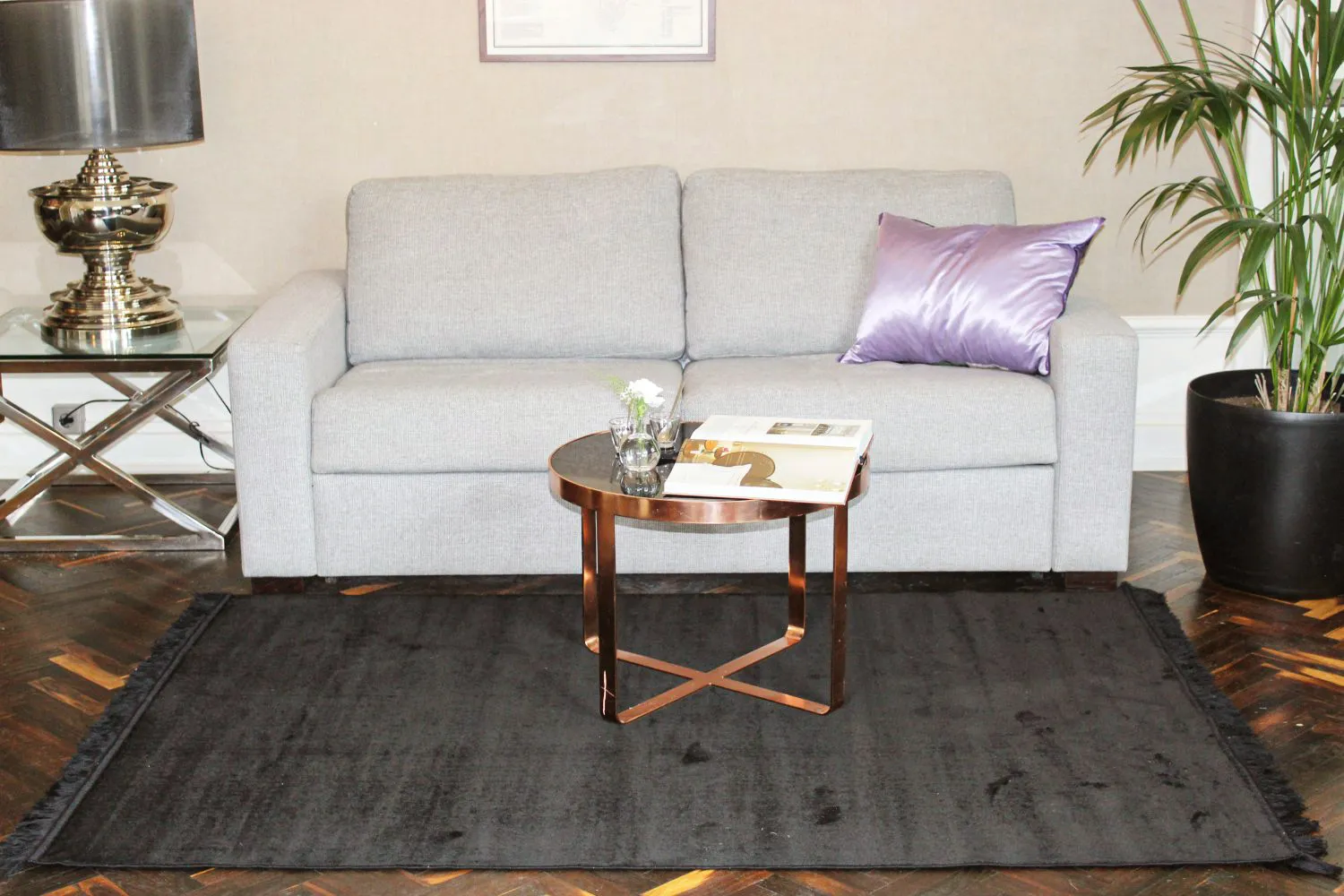 Wilton-teppe - Art Silk (sort)