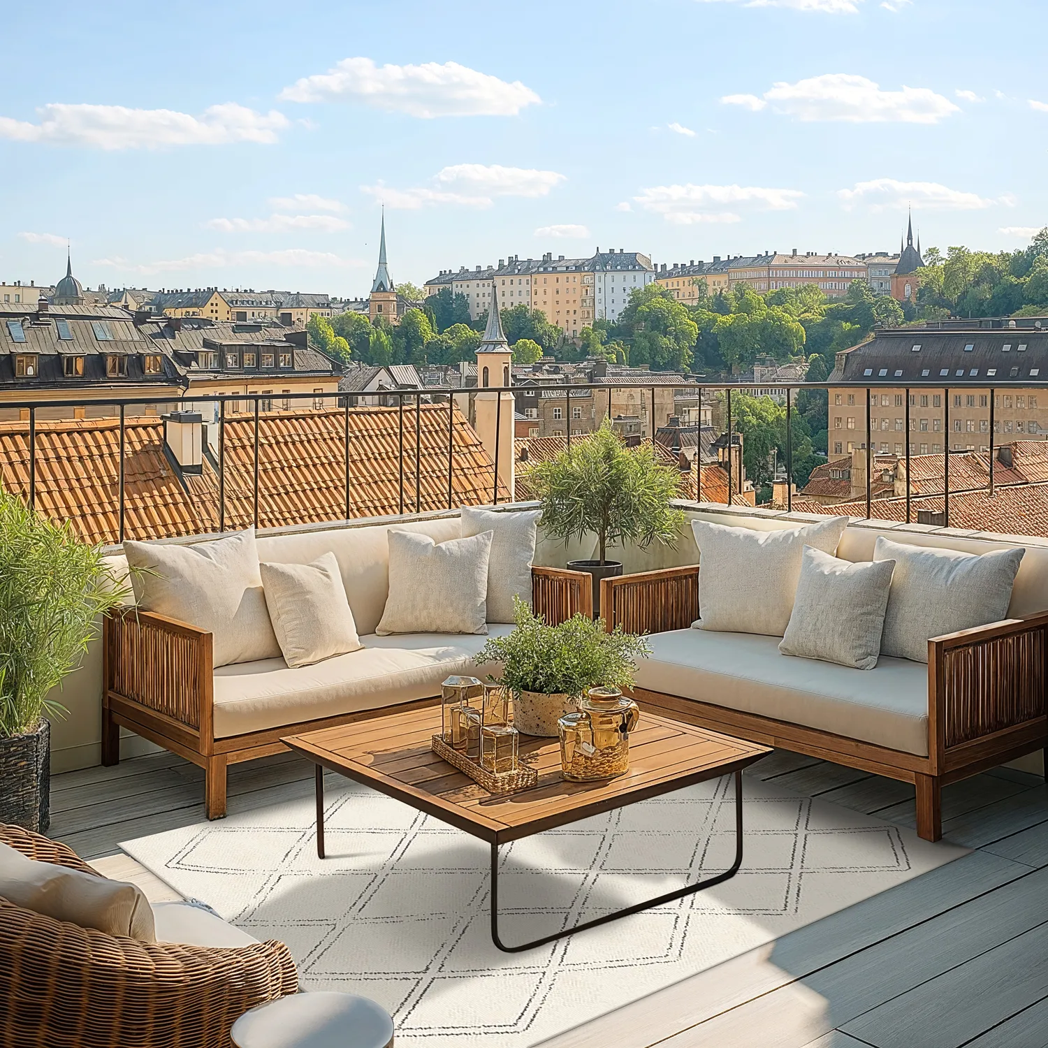 Innendørs/Utendørs tepper - Brussels Diamond (hvit)