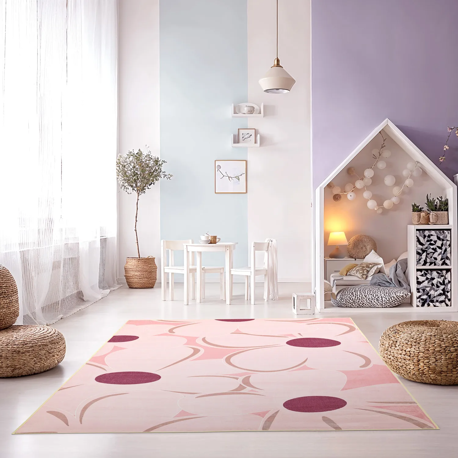 Wilton-teppe - Honfleur (rosa/multi)