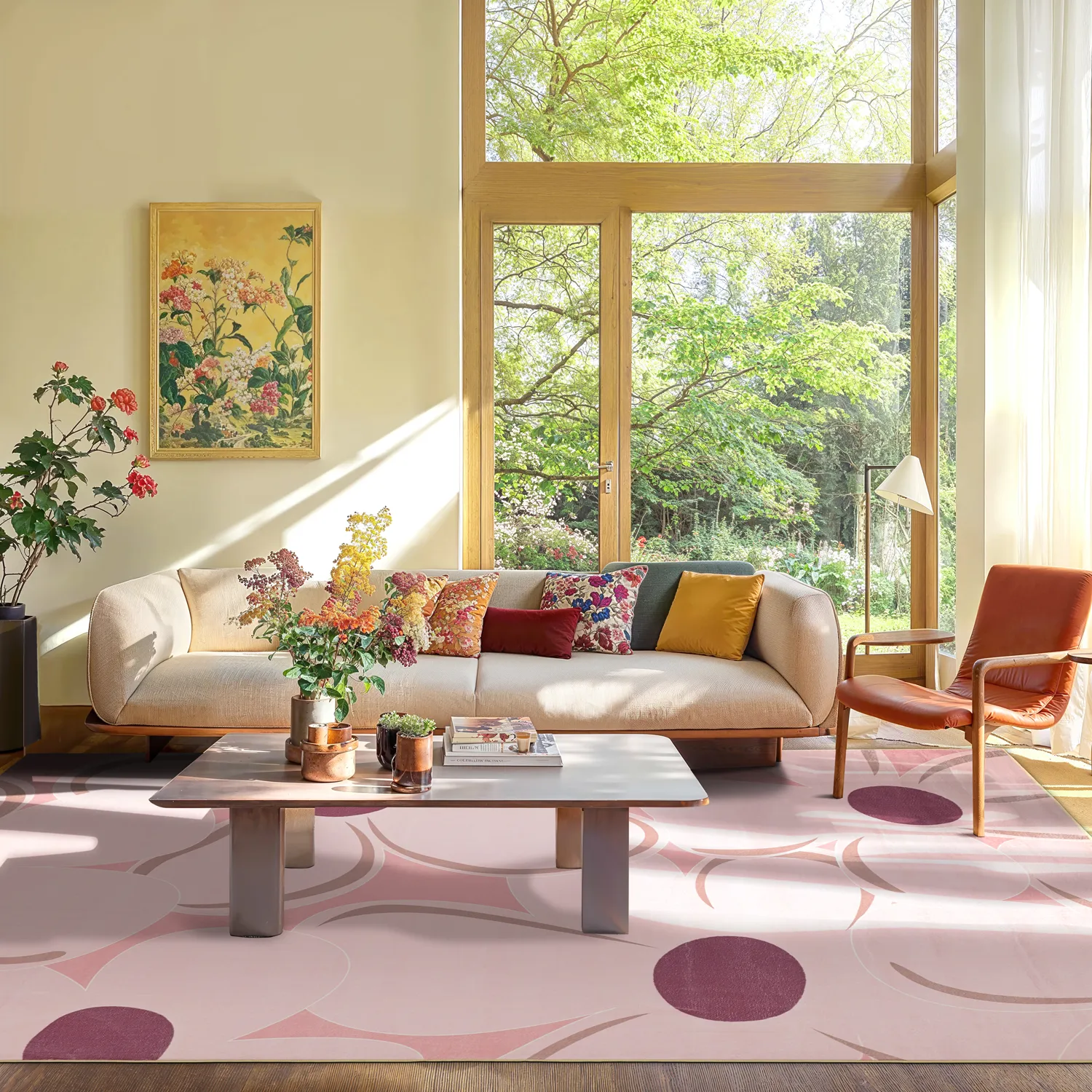 Wilton-teppe - Honfleur (rosa/multi)
