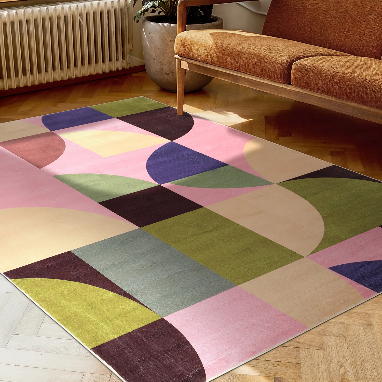 Wilton-teppe - Kalami (rosa/multi)