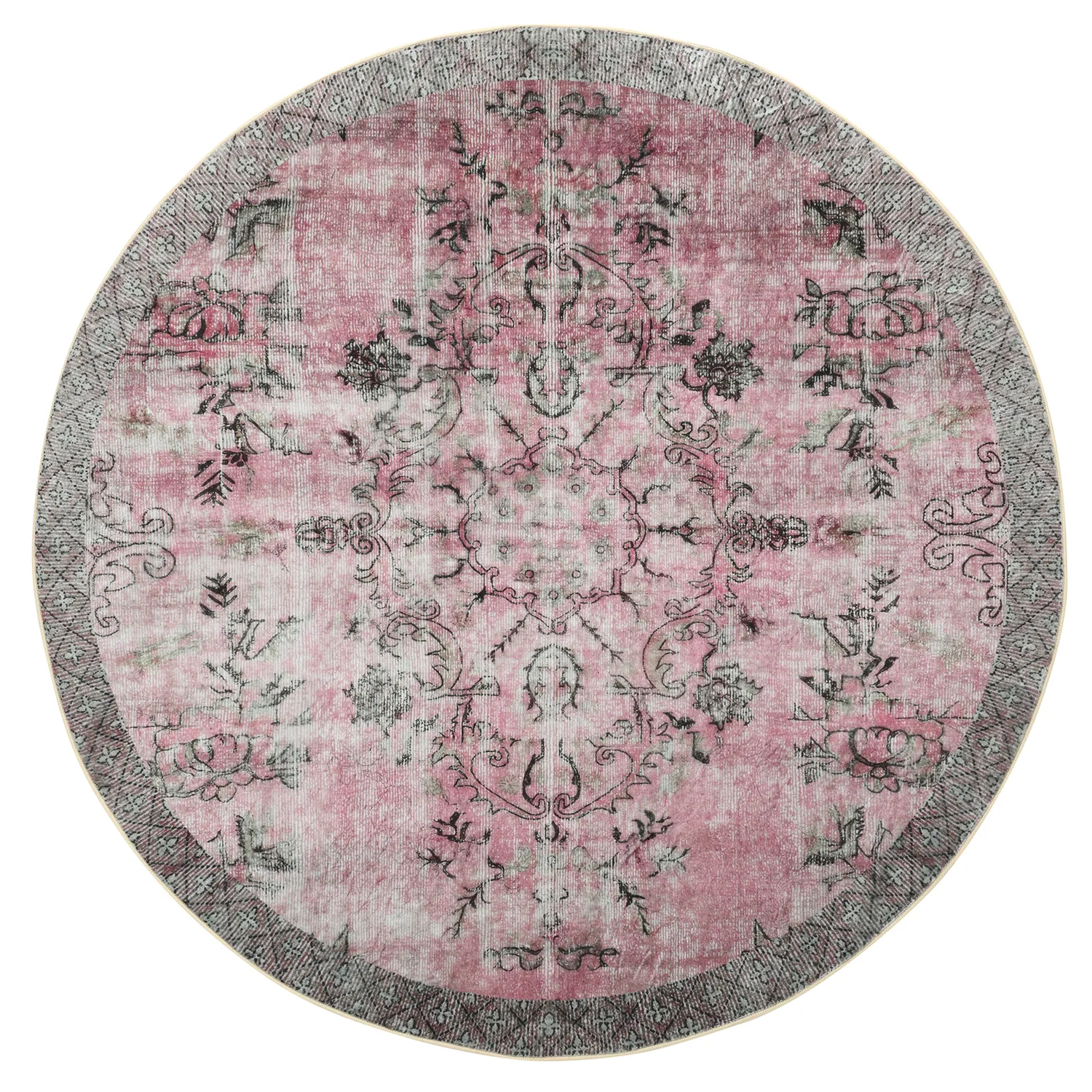 Rundt teppe - Rosalie (rosa)