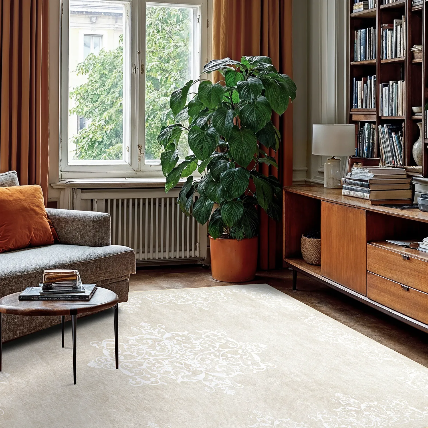 Wilton-teppe - Santi (beige/hvit)