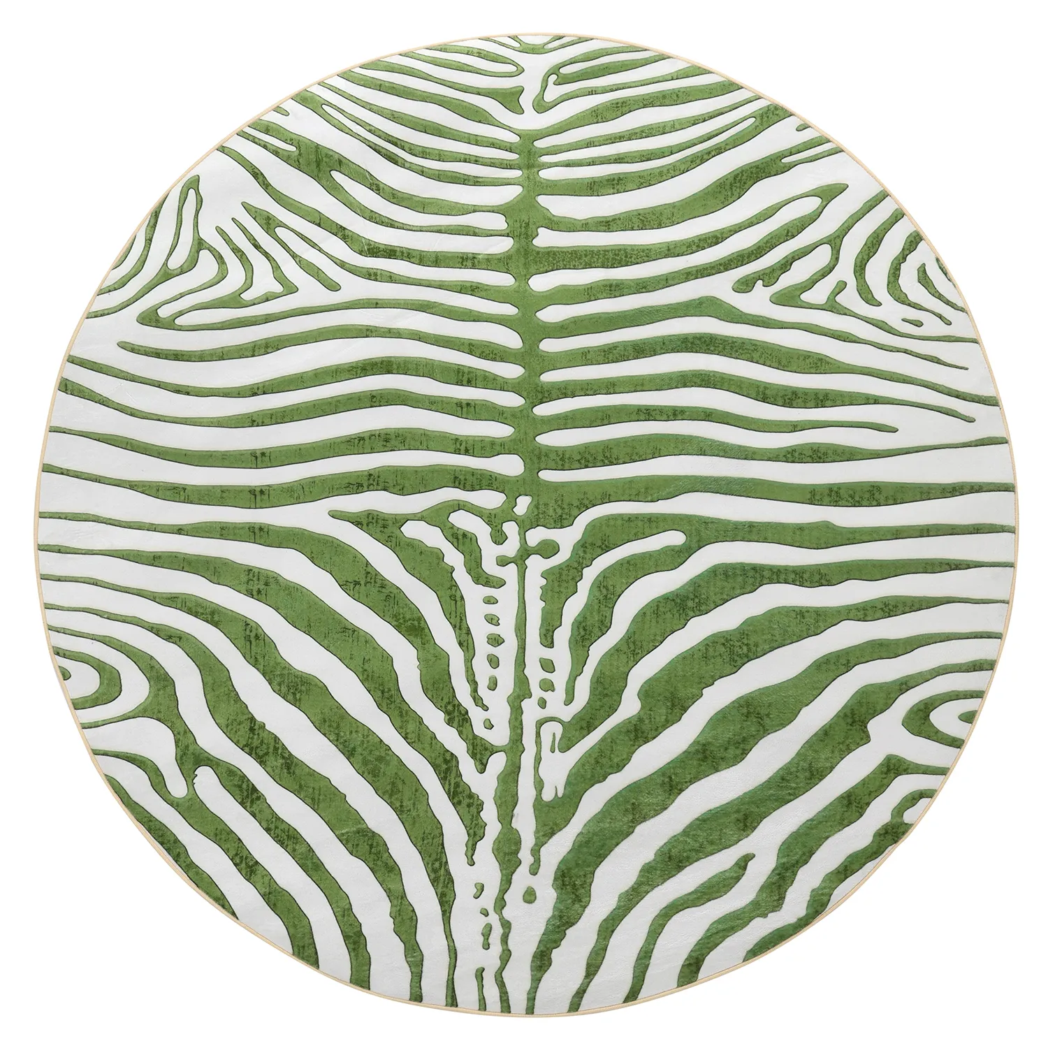 Rundt teppe - Zebra (grønn)