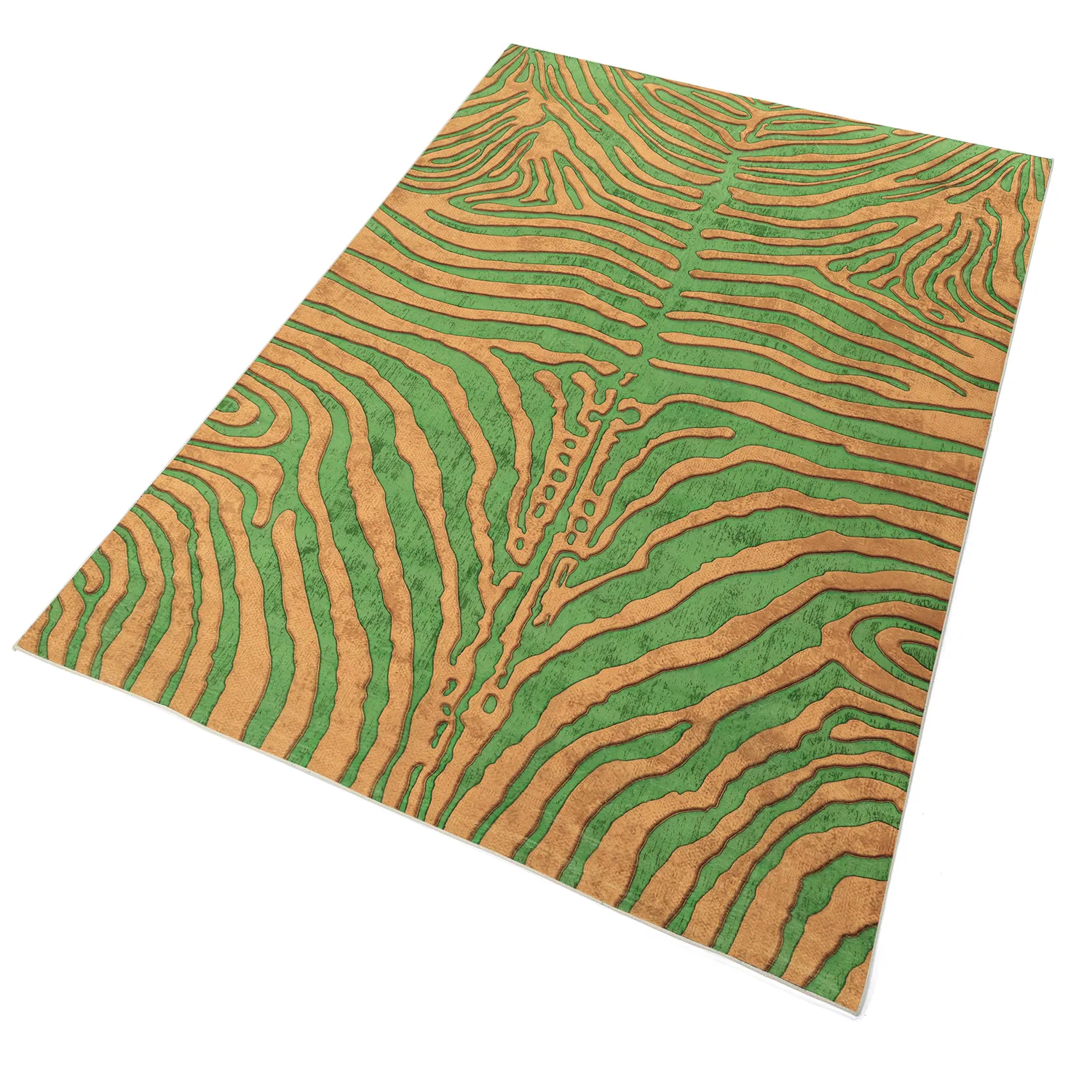 Wilton-teppe - Zebra (grønn/oransje)