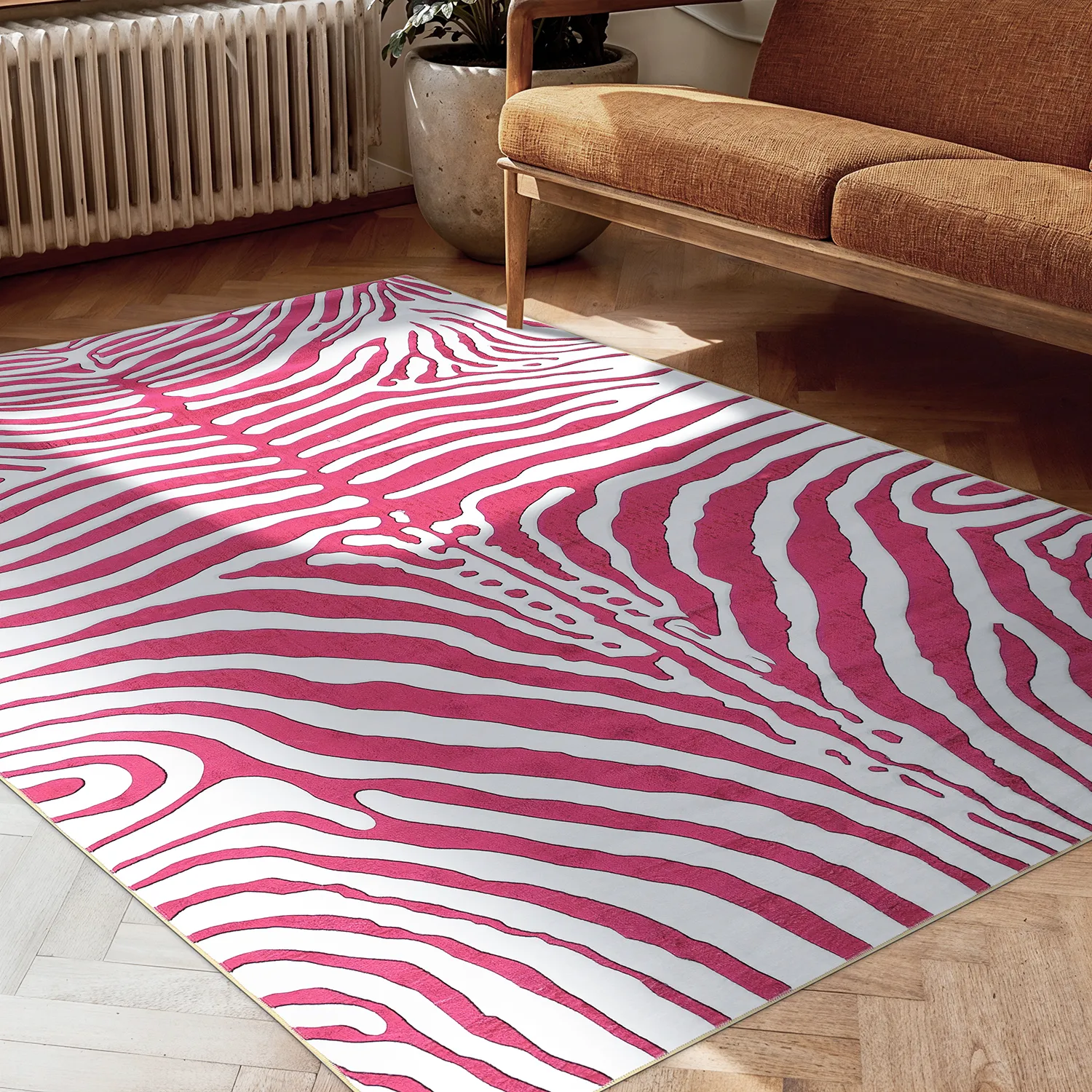 Wilton-teppe - Zebra (rosa)