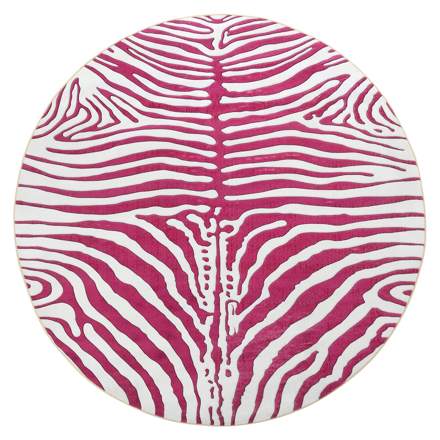 Rundt teppe - Zebra (rosa)