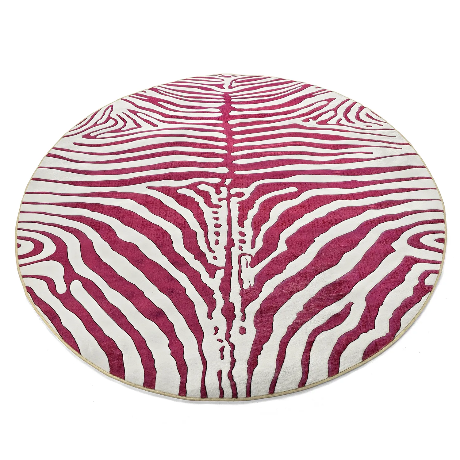 Rundt teppe - Zebra (rosa)
