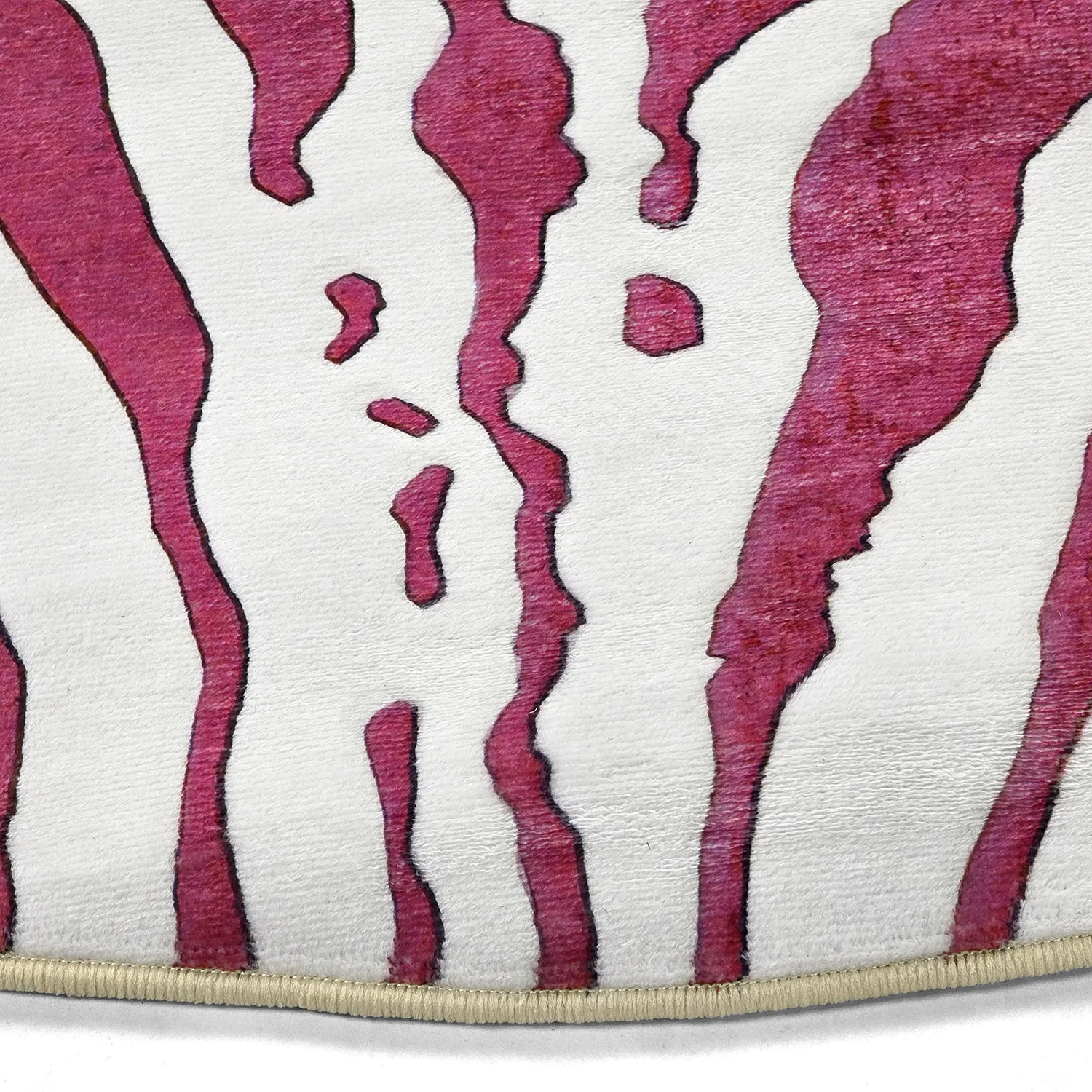 Rundt teppe - Zebra (rosa)