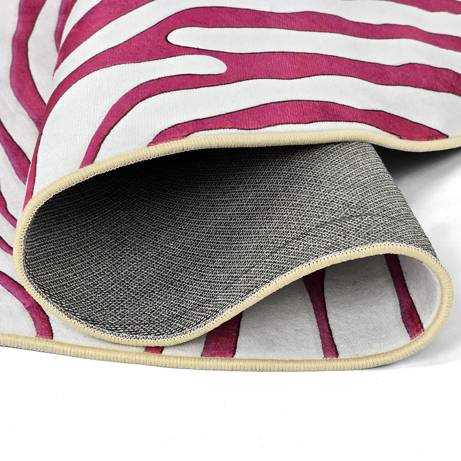 Rundt teppe - Zebra (rosa)