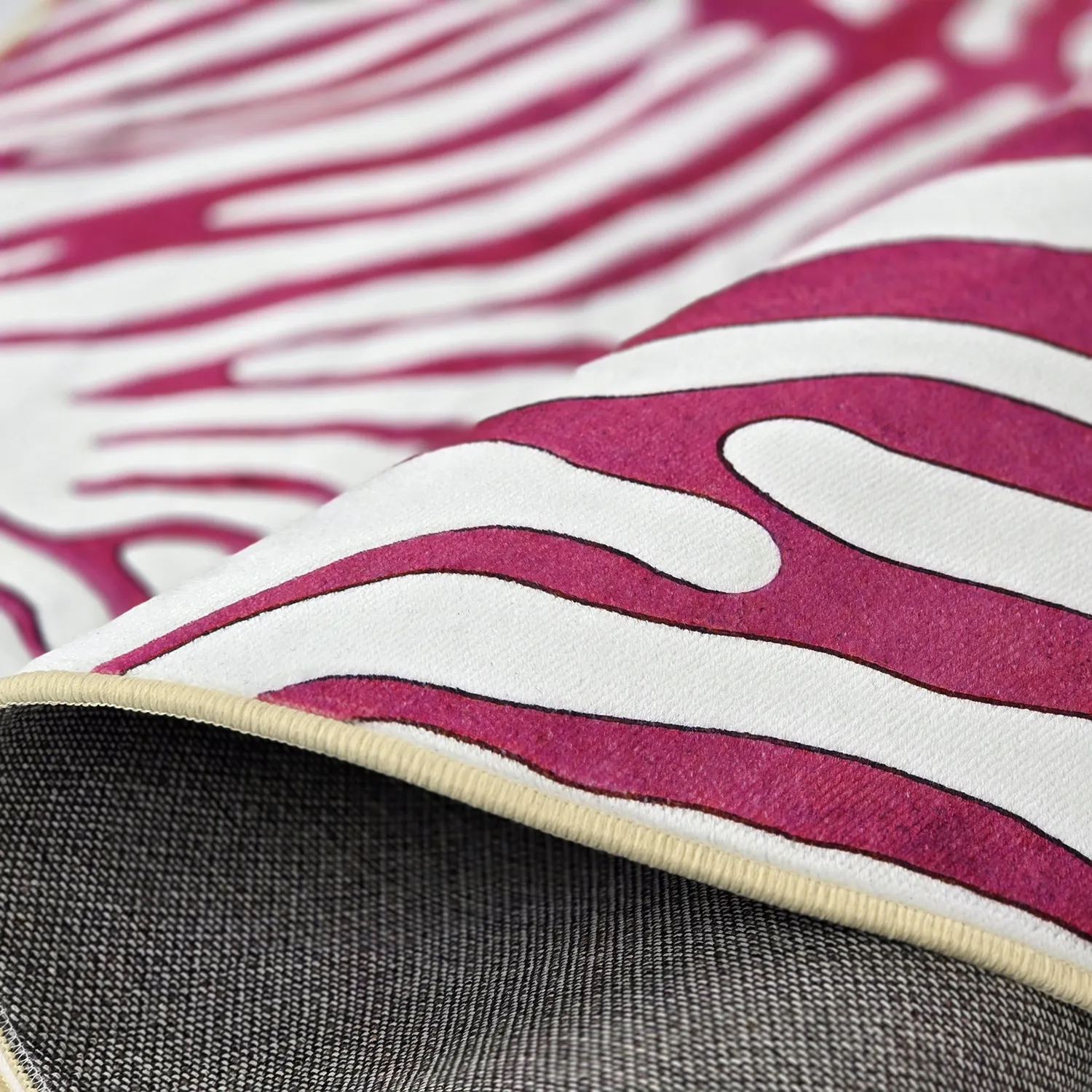 Rundt teppe - Zebra (rosa)