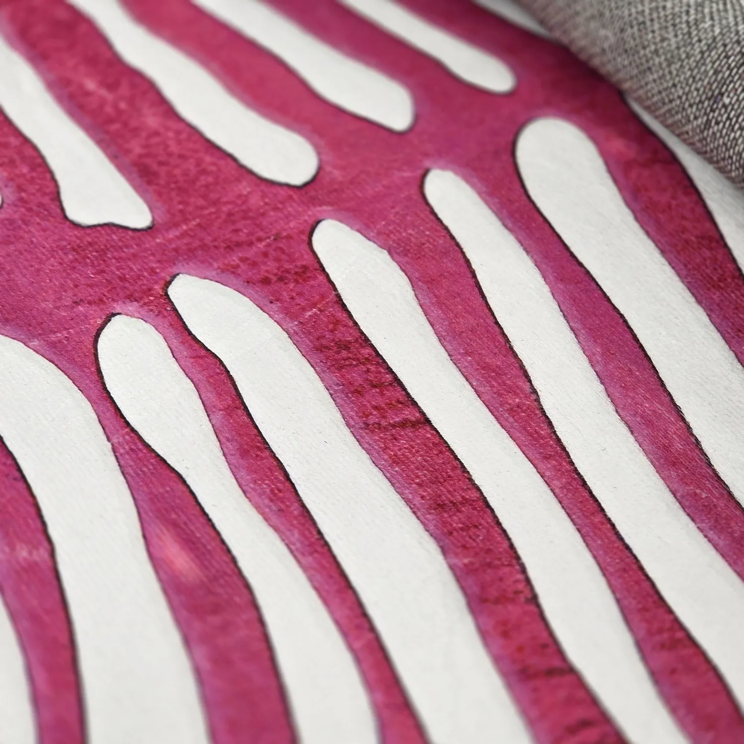 Rundt teppe - Zebra (rosa)