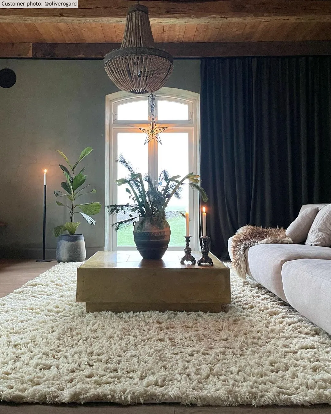 Ullteppe - Aliste Wool Shaggy (alabaster gleam)