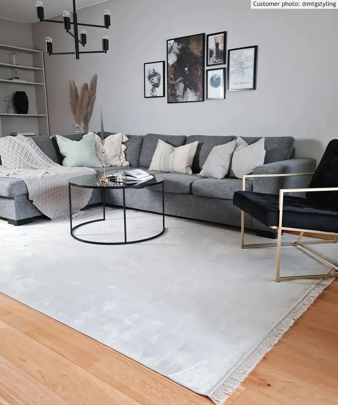 Wilton-teppe - Art Silk (lysegrå/beige)