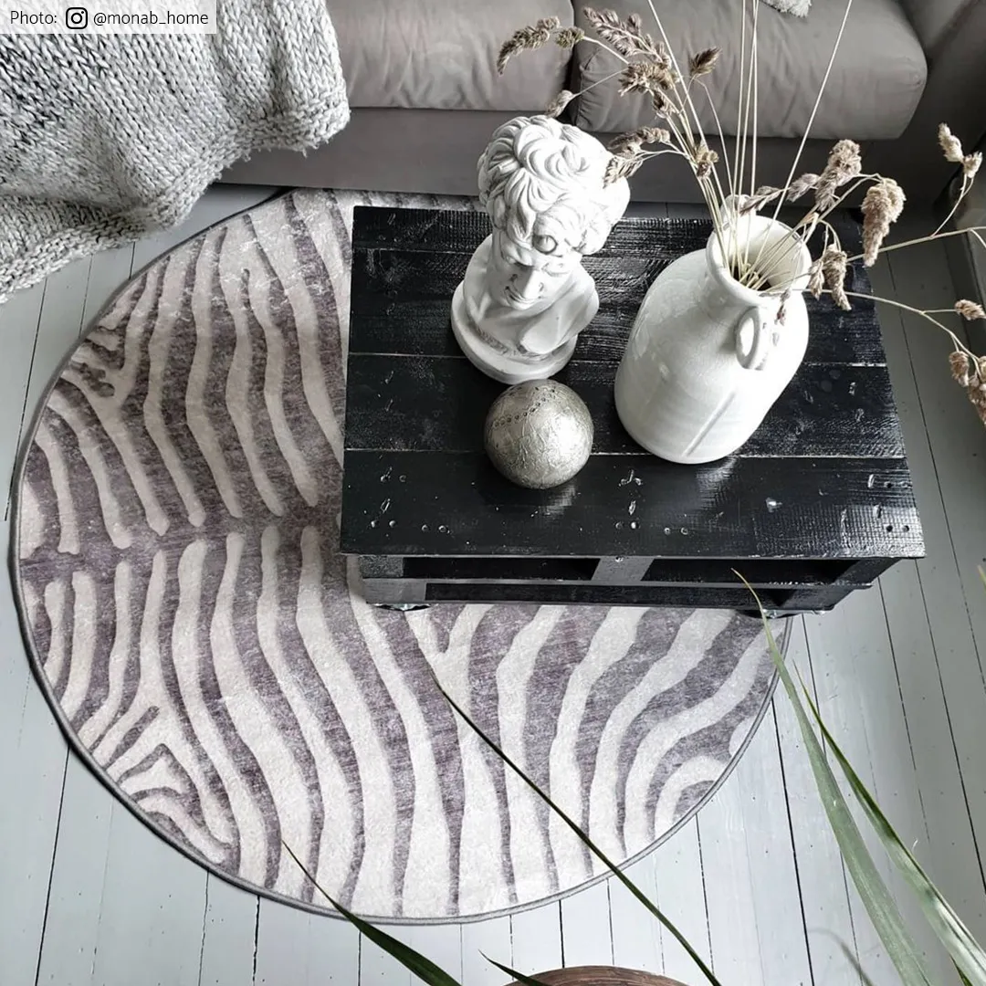 Rundt teppe - Zebra