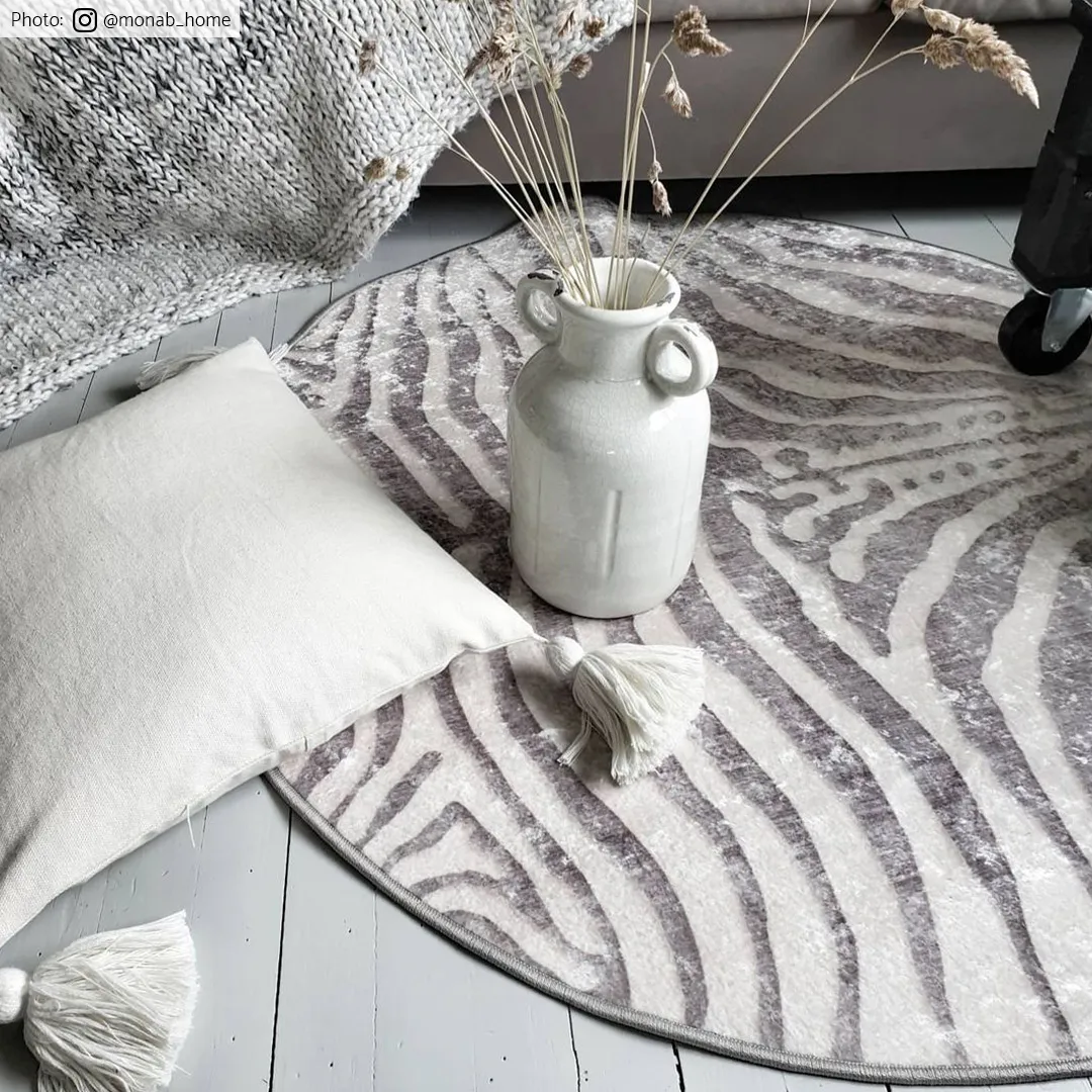 Rundt teppe - Zebra